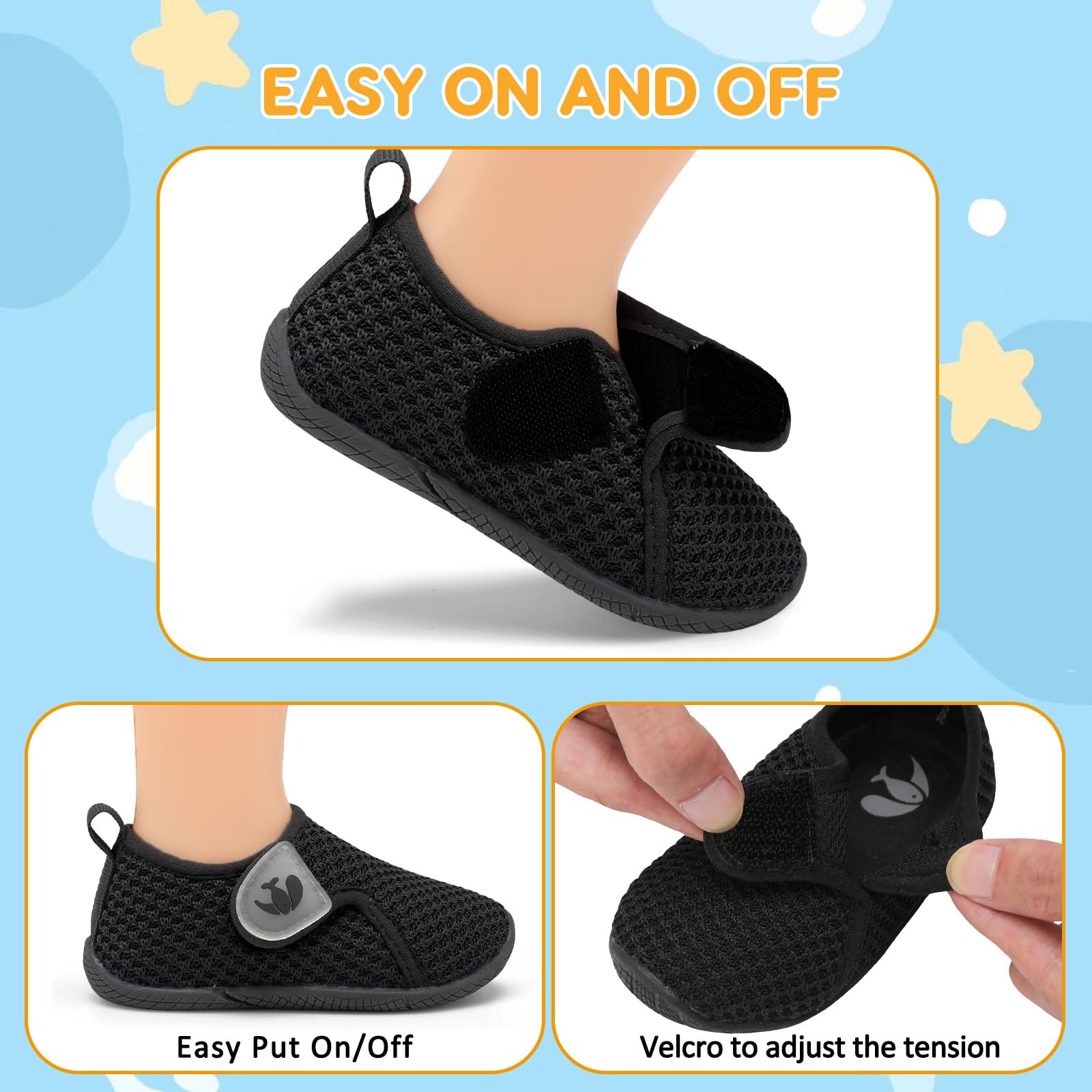 FEETCITY Toddler Walking Shoes - Slip On Boys Girls Sneakers for Kids, Lightweight Barefoot Sports Shoes for School & Casual Wear - Perfect for Playground, Running & Daily Activities