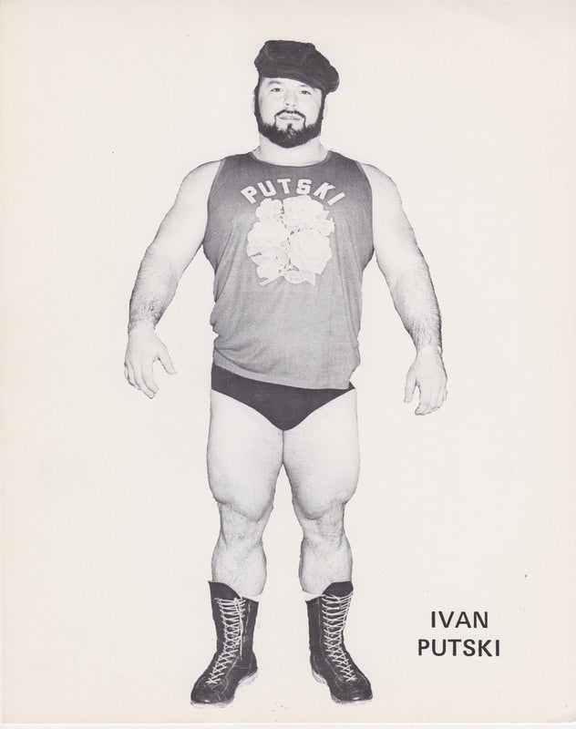 Vintage 1970s WWWF Ivan Putski Wrestling Promo Photo - Collectible Memorabilia for Wrestling Fans & Nostalgic Decor