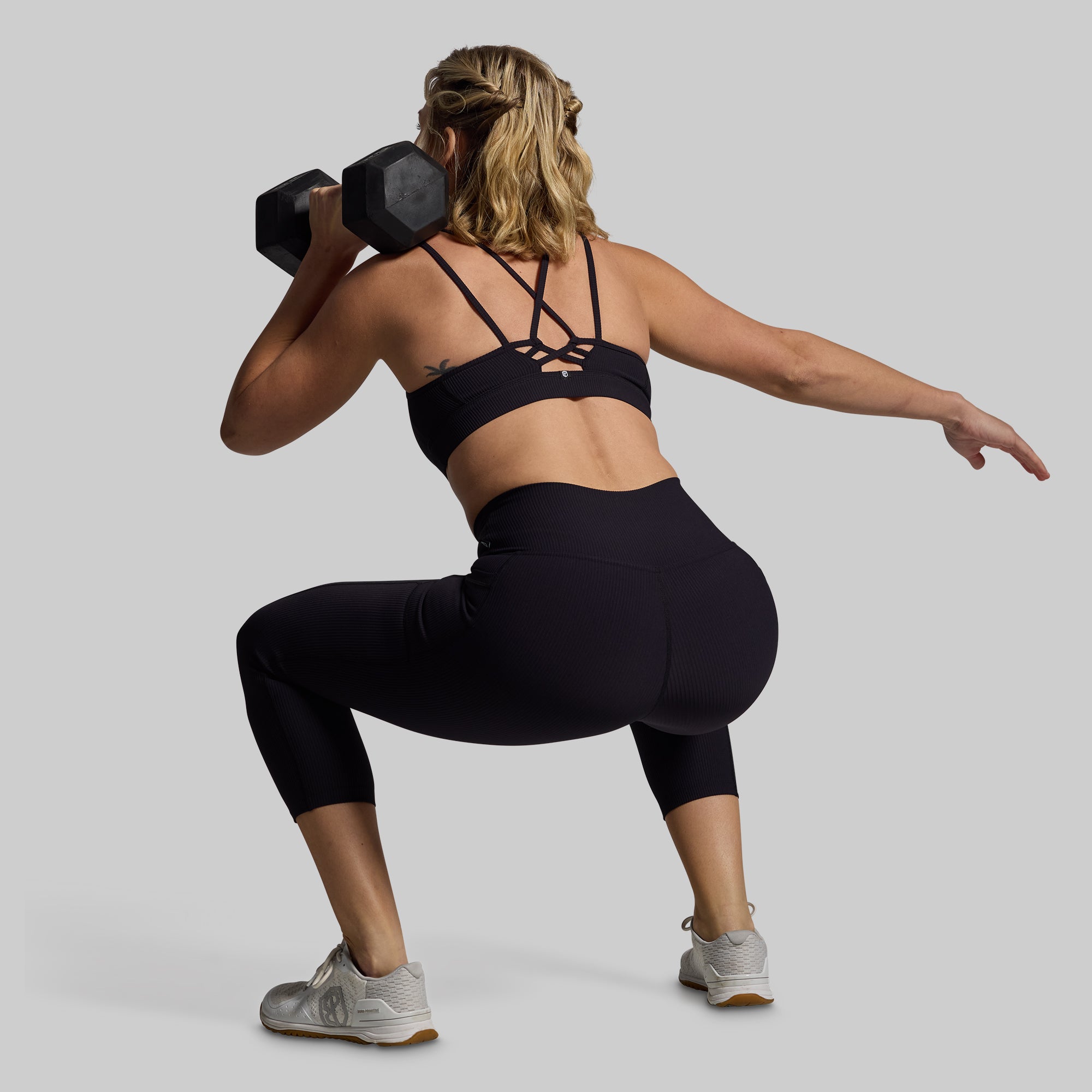 Stylish Black Capri Set for Women - All or Nothing Workout Outfit | Perfect for Yoga, Gym, and Casual Wear