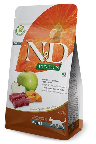 Farmina Venison & Apple Adult Cat Food - Grain-Free, High-Protein Dry Cat Food for Indoor & Outdoor Cats - Perfect for Weight Management & Healthy Digestion