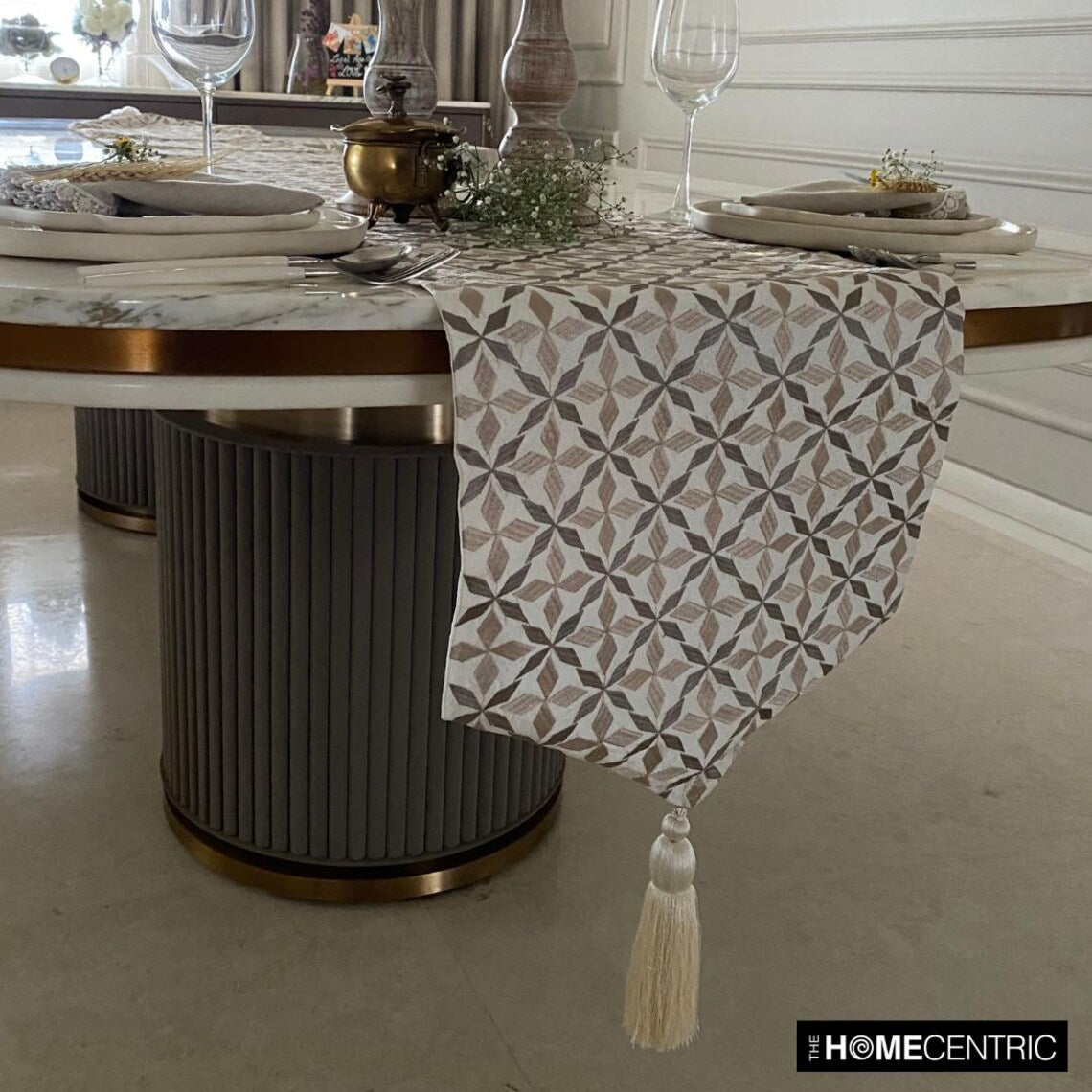Adore Ivory Linen Table Runner - Elegant Decorative Dining Table Scarf for Weddings, Parties & Home Decor