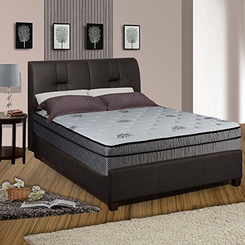 Continental Sleep 13-Inch Hybrid Eurotop Mattress with Memory Foam & Gel Infusion - Twin XL Size, Back Support, White/Brown - Perfect for Guest Rooms, Dorm Beds & Apartment Living