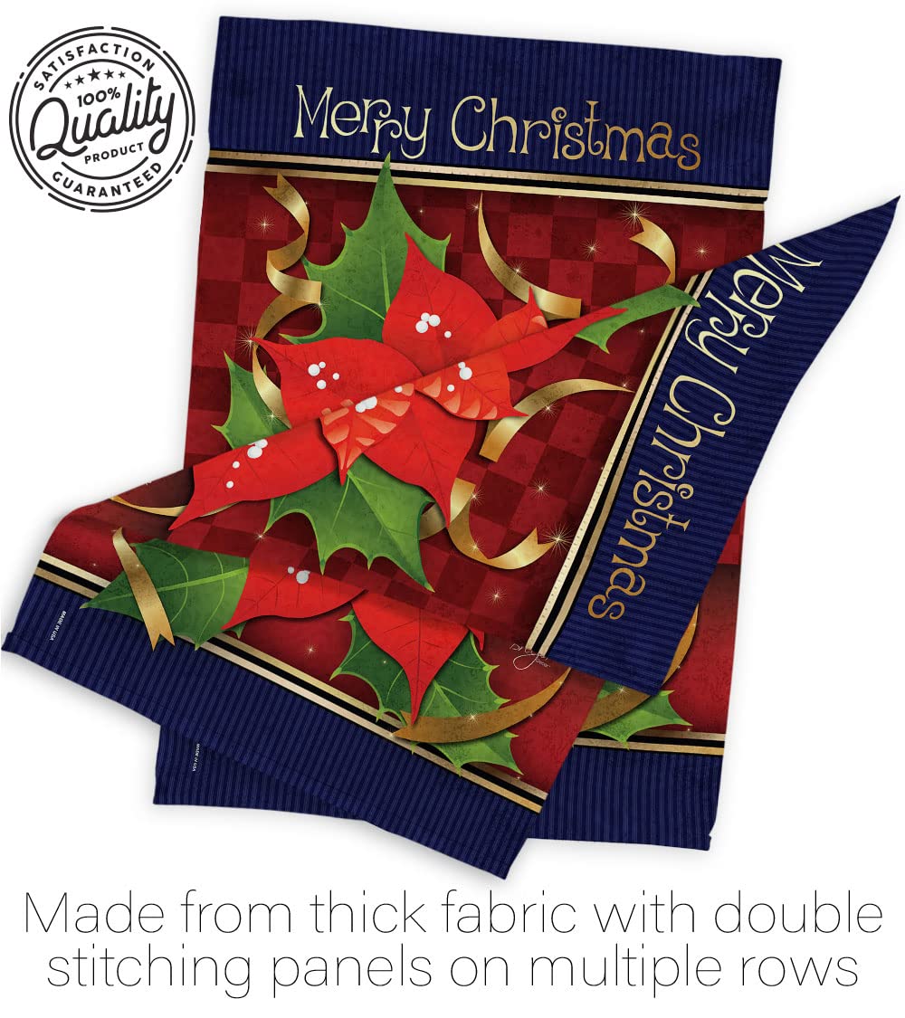 Christmas Poinsettia Garden Flag Set 13