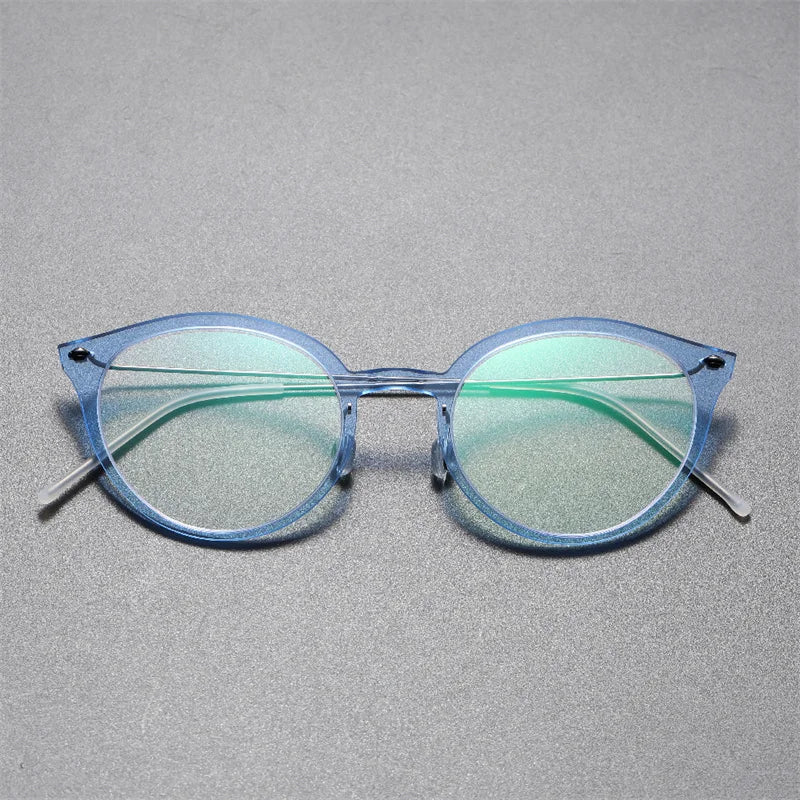 Aimee Women's Full Rim Cat Eye Acetate Titanium Eyeglasses 6548 - Stylish & Lightweight Reading Glasses for Work, Driving & Fashion Accessories