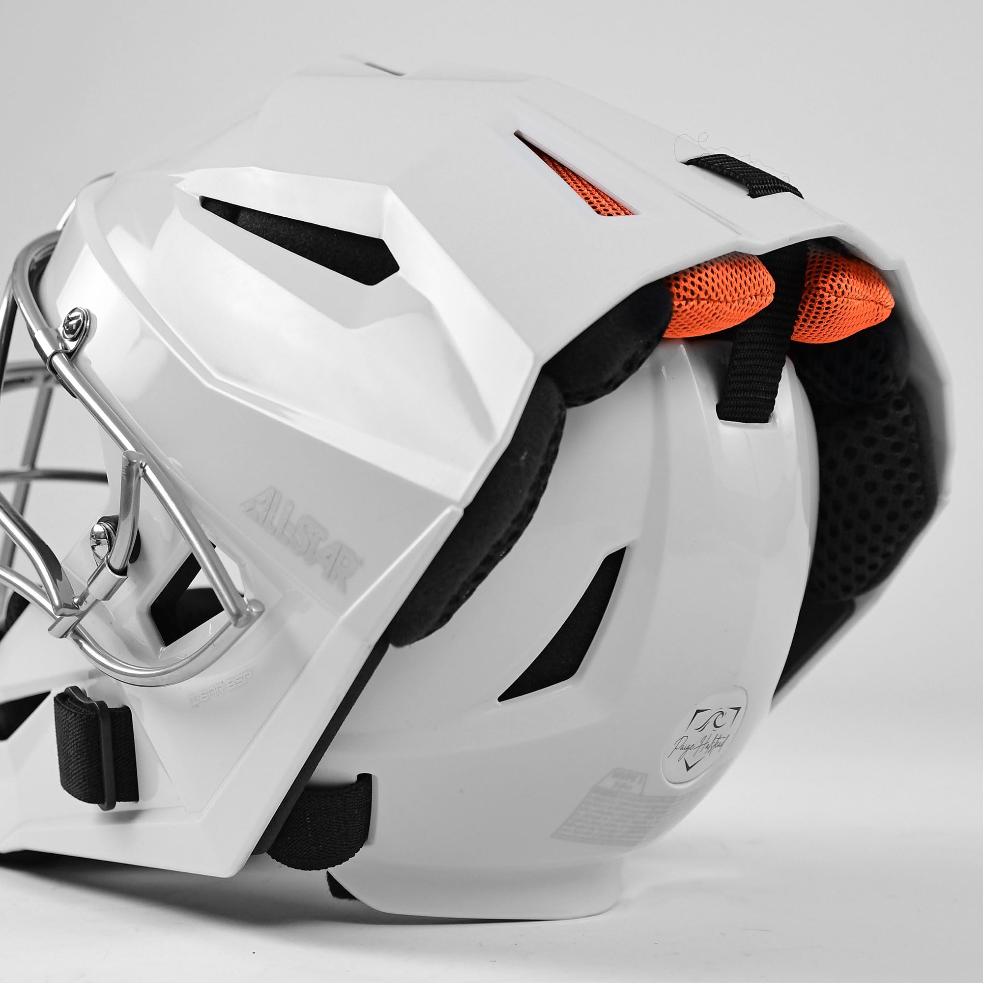 All-Star PHX Paige Halstead Fastpitch Softball Catcher's Helmet for Adults - White - Perfect for Competitive Games & Training Sessions