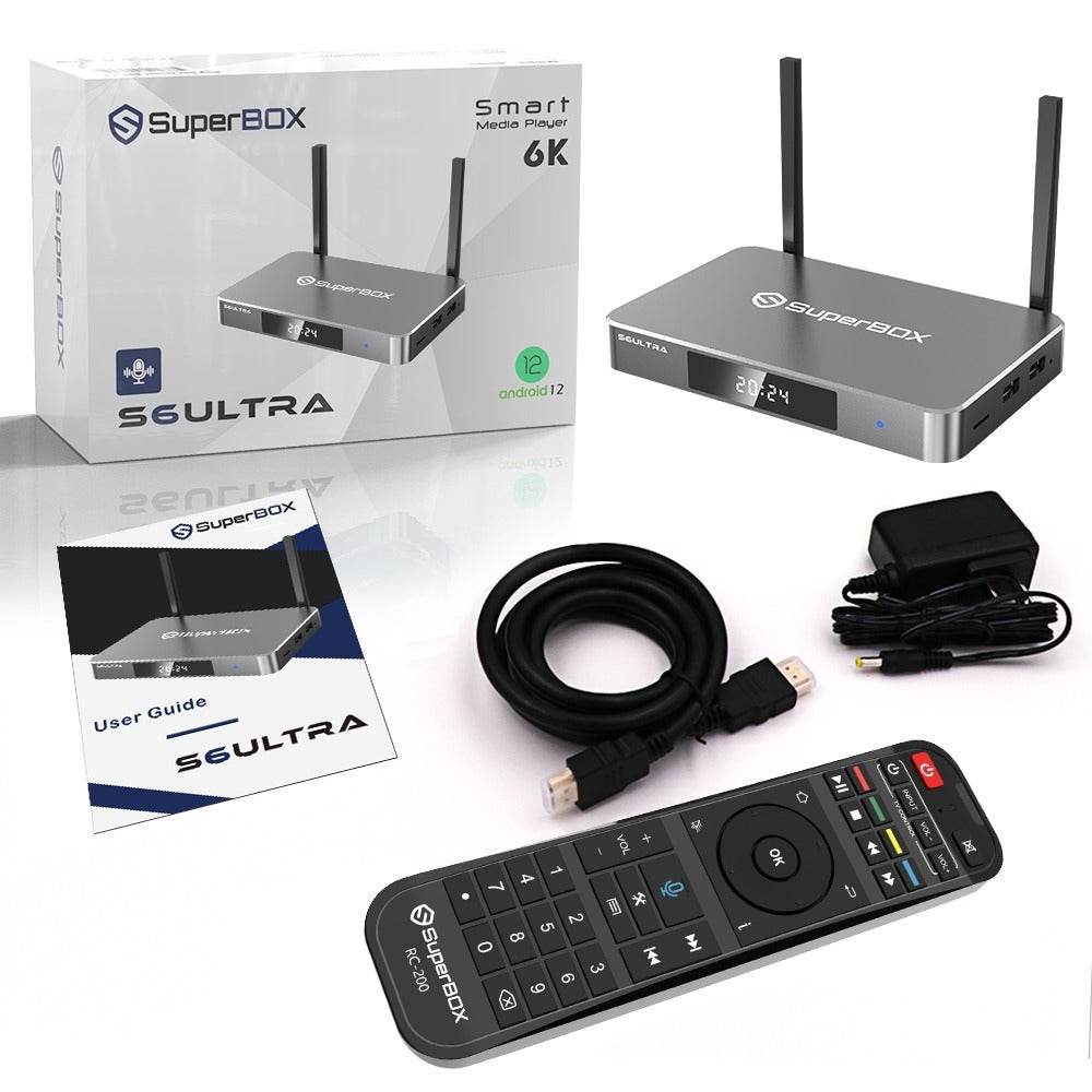 Superbox S6 Ultra - 4K Ultra HD Android TV Box with 8GB RAM, 128GB Storage, WiFi 6, Bluetooth 5.2 - Stream Movies & TV Shows in Stunning Clarity for Home Entertainment
