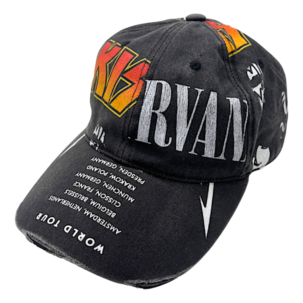 2nd Closet Bands Collage Washed Cap Black - Stylish Vintage Baseball Hat for Men & Women - Perfect for Casual Outfits, Streetwear & Outdoor Activities
