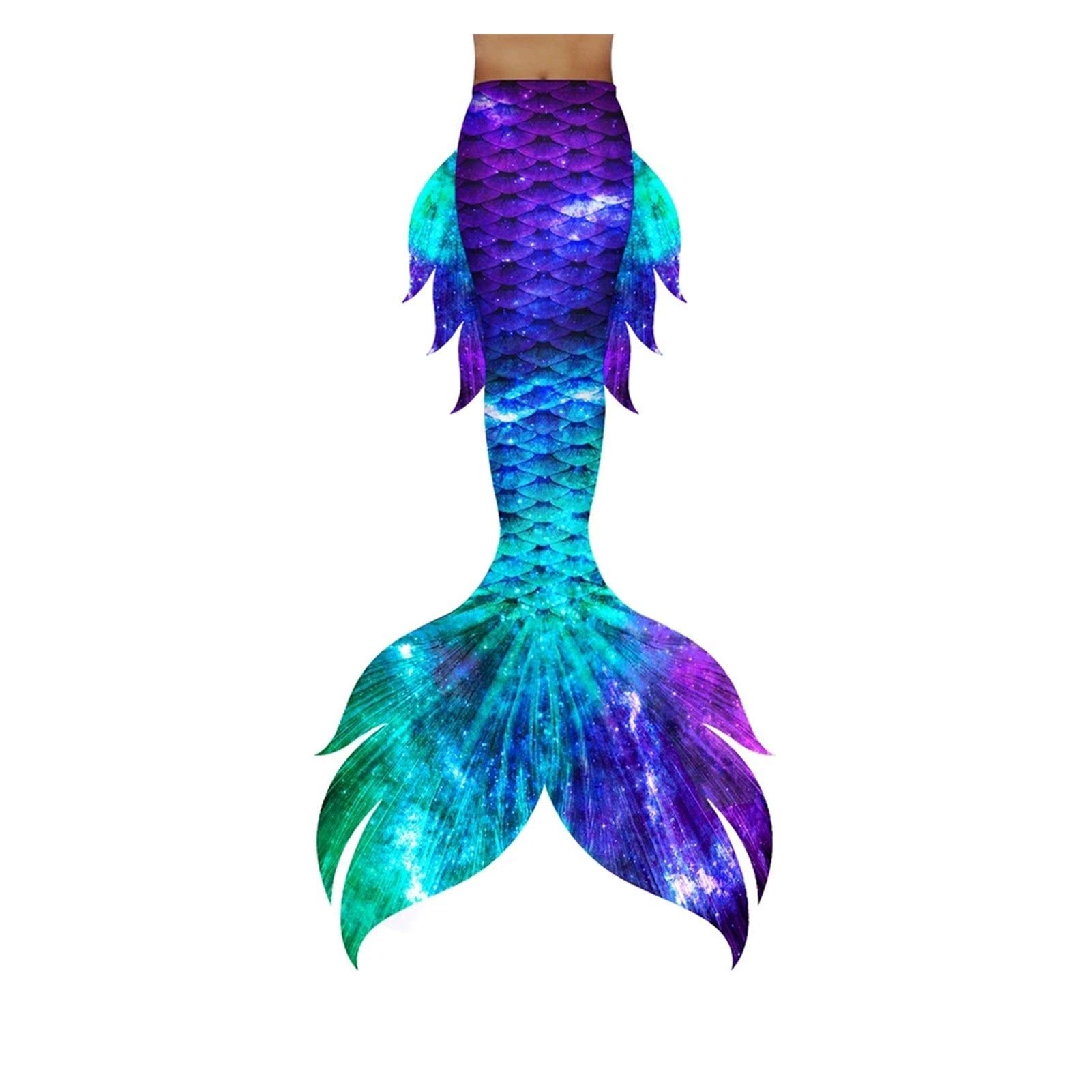 XCJ Mermaid Tail for Girls - Swimmable Mermaid Costume with Monofin, Adjustable Swimwear Bikini Set (Custom Size) - Perfect for Pool Parties, Beach Vacations & Underwater Photography