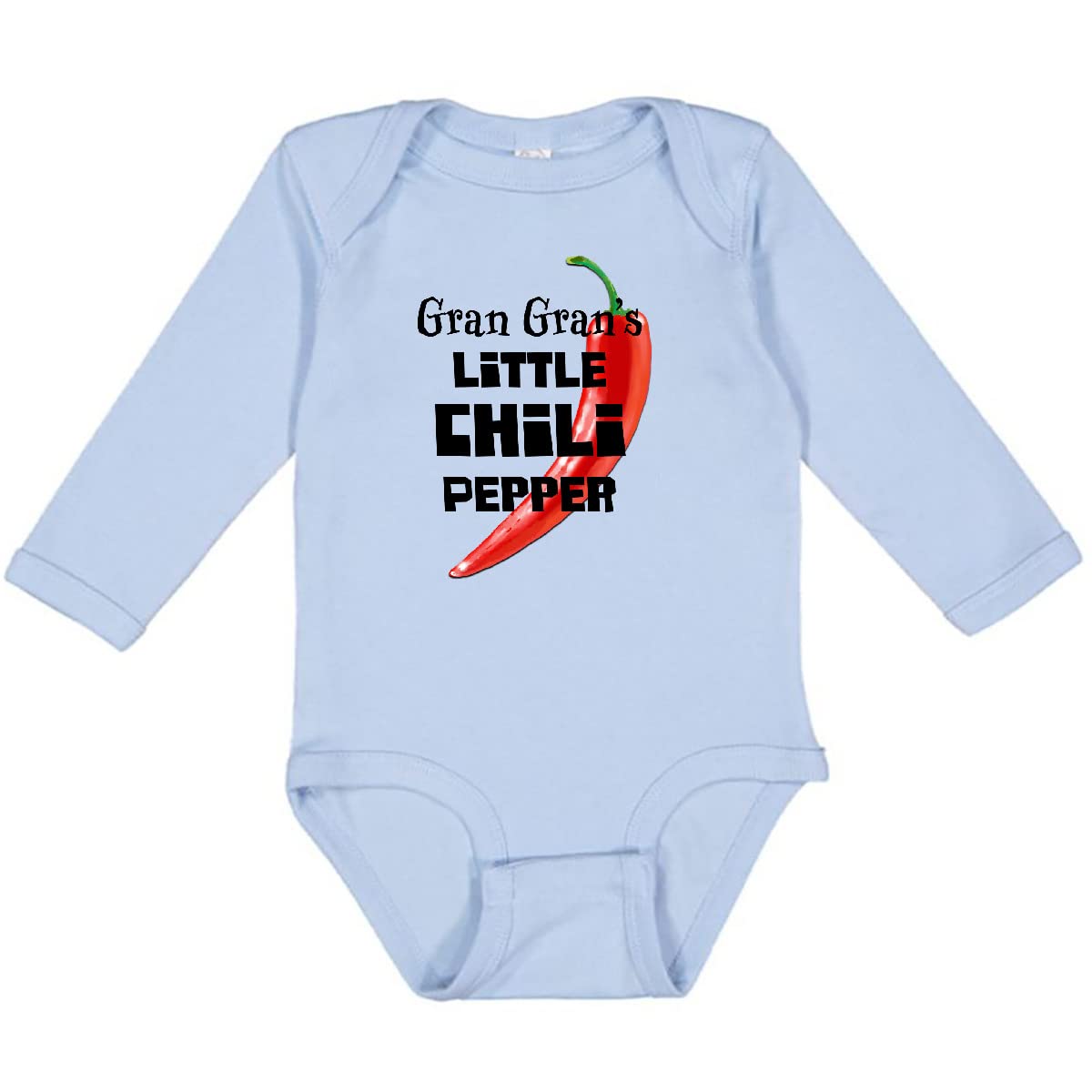 Inktastic Gran Gran's Little Chili Pepper Baby Long Sleeve Bodysuit - Cute Infant Outfit for Family Photos & Holiday Gatherings