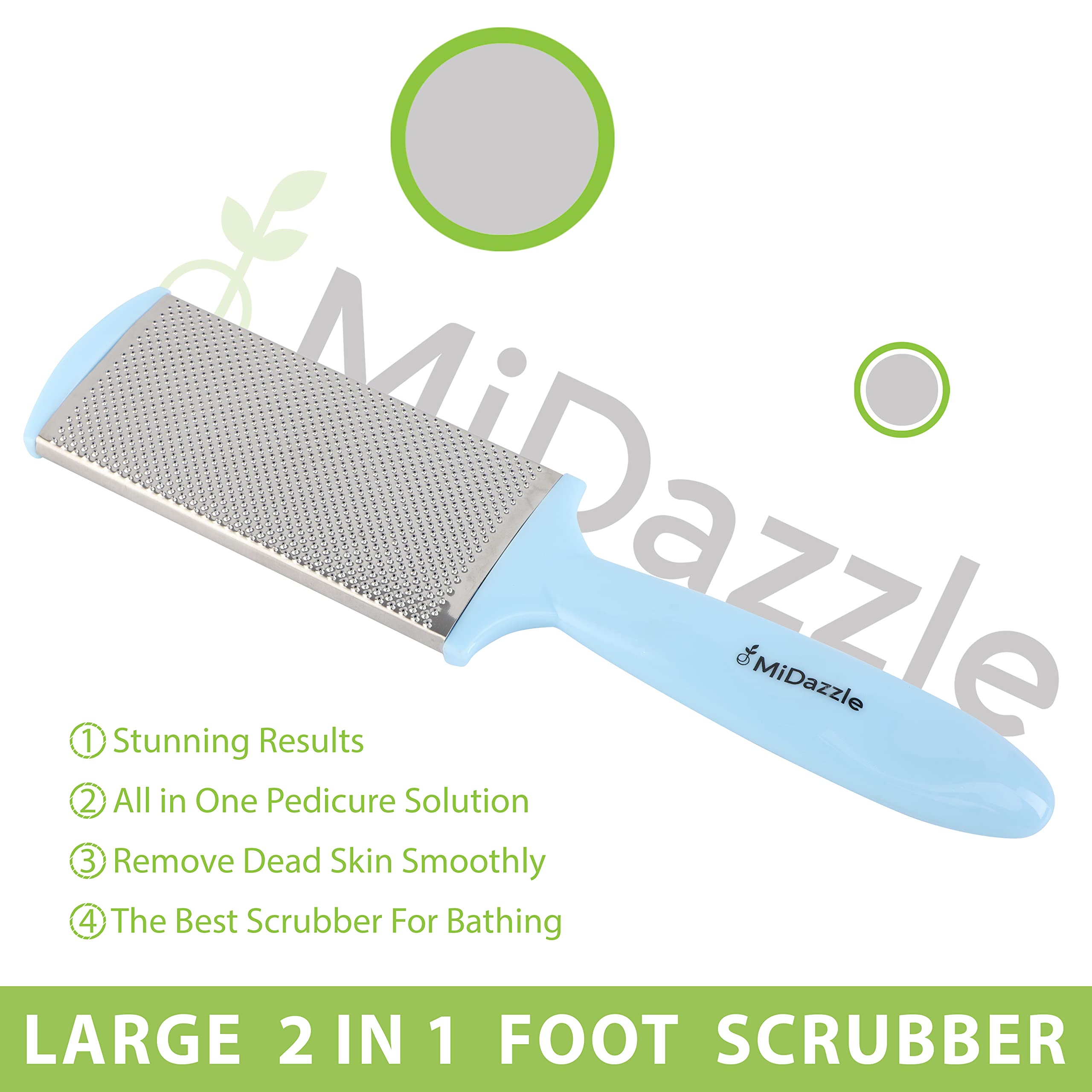 Midazzle 2-in-1 Triangle Foot Scrubber and Callus Remover for Soft Feet - Exfoliating Pedicure Tool (2 Pack, Random Colors) - Perfect for Home Spa, Pedicure, and Foot Care Routine