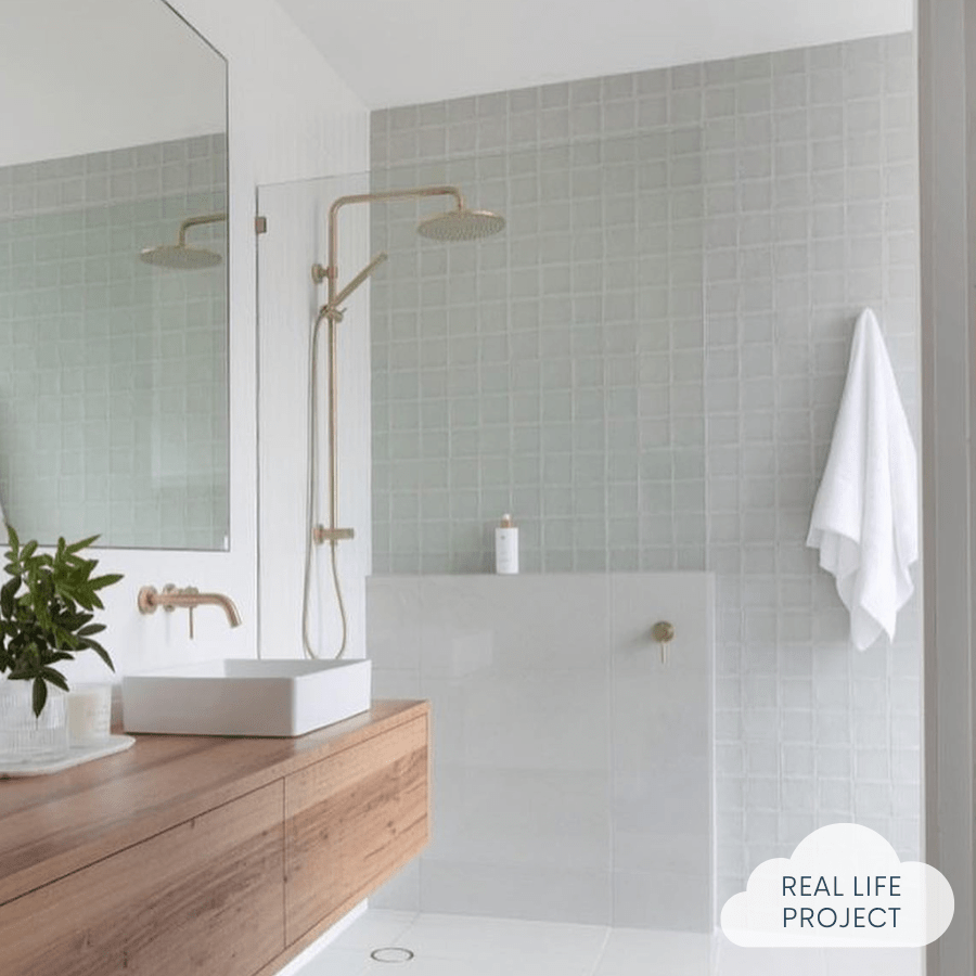 Newport Matte Sage Small Square Tile - Premium Ceramic Wall & Floor Tile for Bathroom, Kitchen, and Backsplash - Waterproof & Easy to Clean