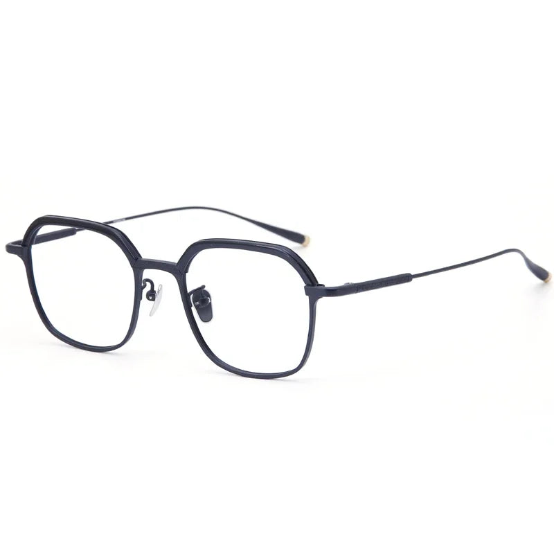 Aror Unisex Full Rim Square Titanium Acetate Eyeglasses - Lightweight Durable Frames for Men & Women (495051) | Perfect for Reading, Work & Everyday Use
