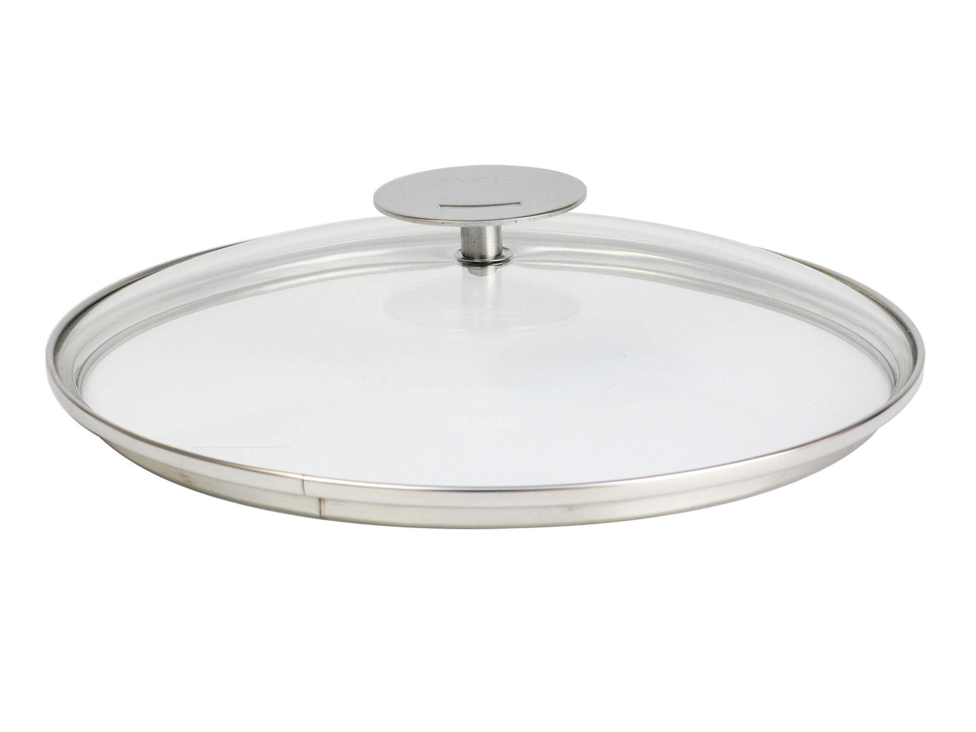 Premium Cristel Glass Lid Platinum 8mm - 20cm Tempered Glass Cookware Cover for Saucepans & Stockpots | Ideal for Cooking, Baking & Kitchen Safety