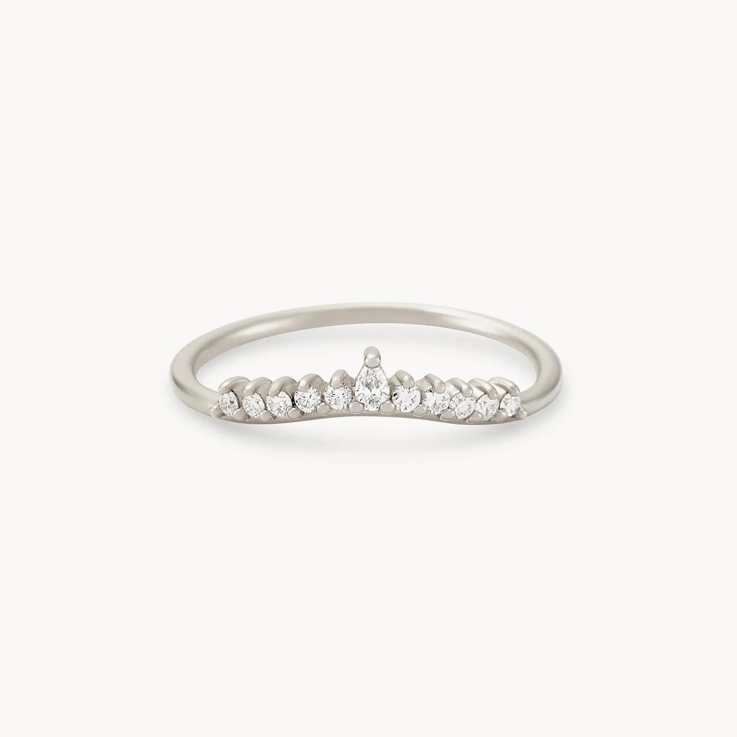 14K White Gold Sunbeam Ring with White Diamonds - Elegant Jewelry for Weddings, Anniversaries & Special Occasions