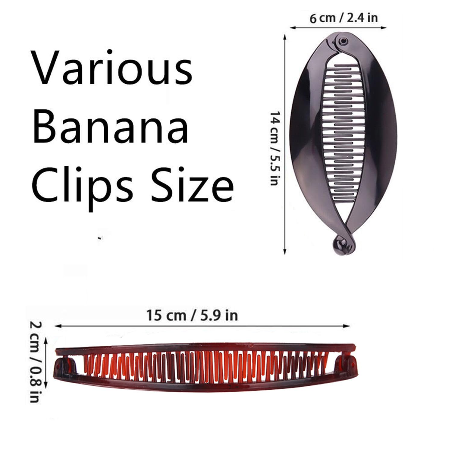 Banana Hair Clips for Women - Large Double Ponytail Holder Clips for Thin Hair, Classic Fishtail Clincher Combs | Perfect for Everyday Styling, Work, and Special Occasions