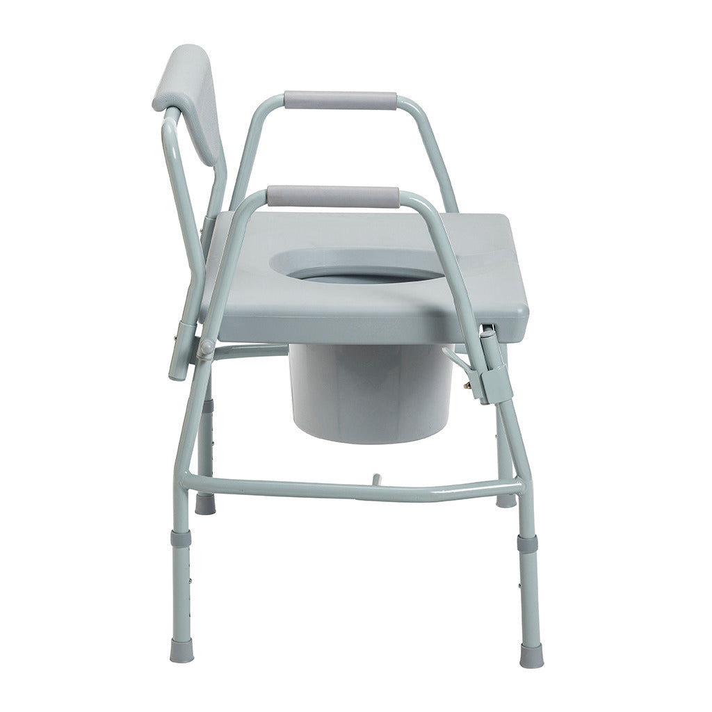 Premium Bariatric Drop Arm Commode - Heavy Duty Toilet Chair for Elderly & Disabled - Adjustable Height, Removable Arms & Pail - Ideal for Home Care, Hospitals & Mobility Assistance