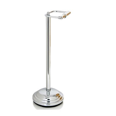 Satin Brass Toilet Paper Holder - Elegant Pedestal Bathroom Tissue Stand for Home & Hotel Decor | Modern Luxury Bath Accessory for Powder Rooms & Guest Baths