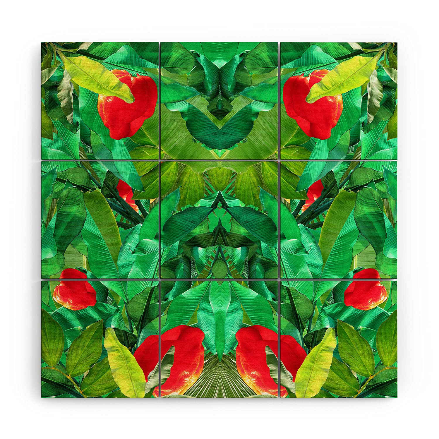 Deny Designs 2021 Wood Wall Mural - 4' x 4' Modern Geometric Art by Kei Pepper - Perfect for Living Room, Bedroom, or Office Decor
