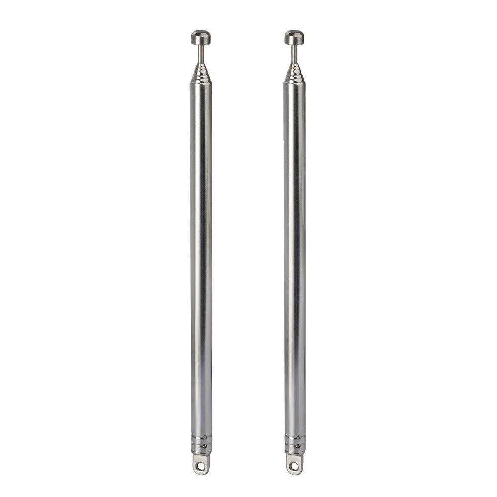 Bingfu 74cm 7-Section Portable FM/DAB Radio Telescopic Antenna - Replacement for Pure, JVC, JBL, Onkyo, Denon & Pioneer Transistor Radios - HiFi Audio & CD Player Compatible (2-Pack) - Perfect for Home, Office & Car Use