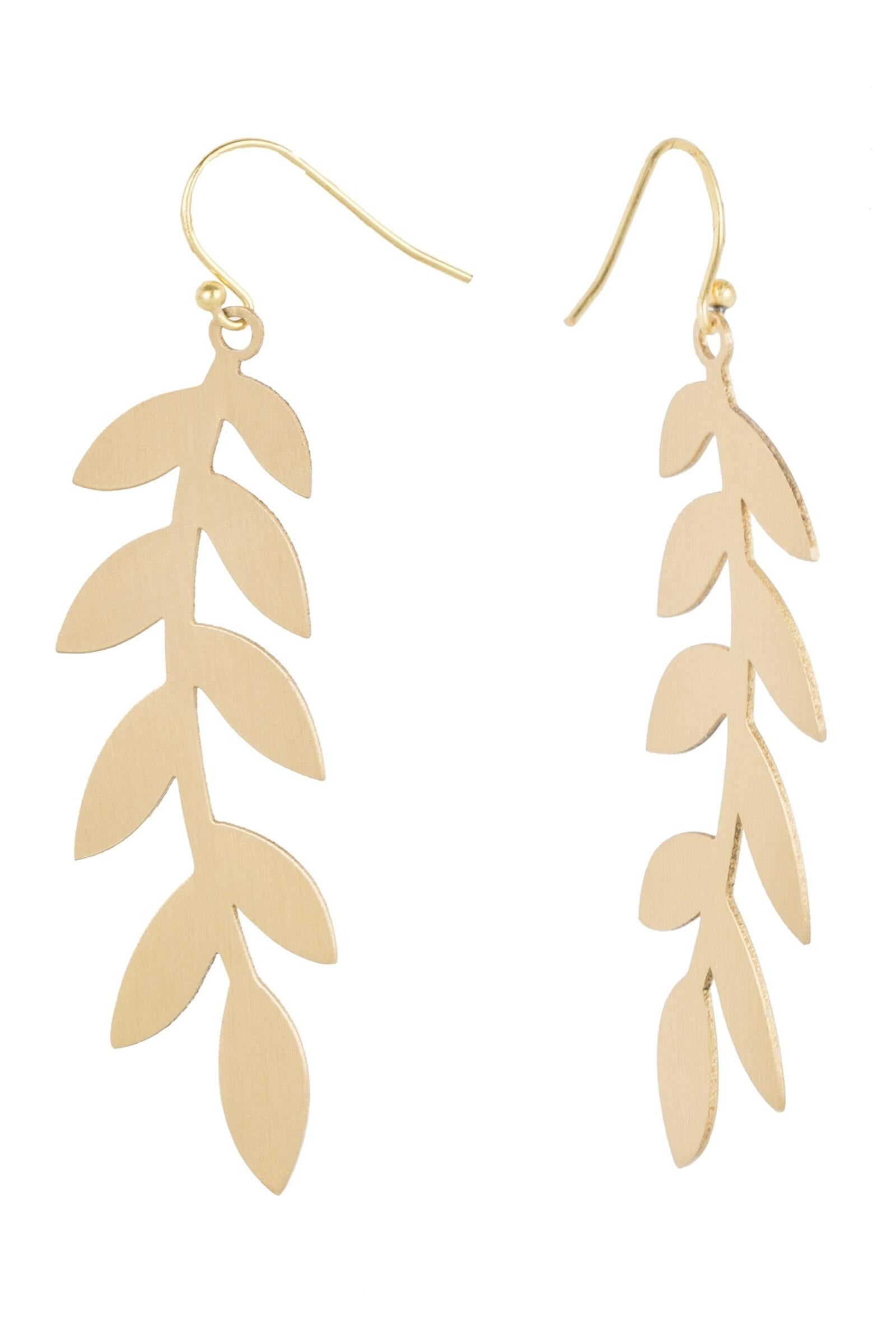 Elegant Irene Leaf Cutout Statement Earrings for Women - Boho Chic Dangle Earrings for Party, Wedding & Everyday Wear