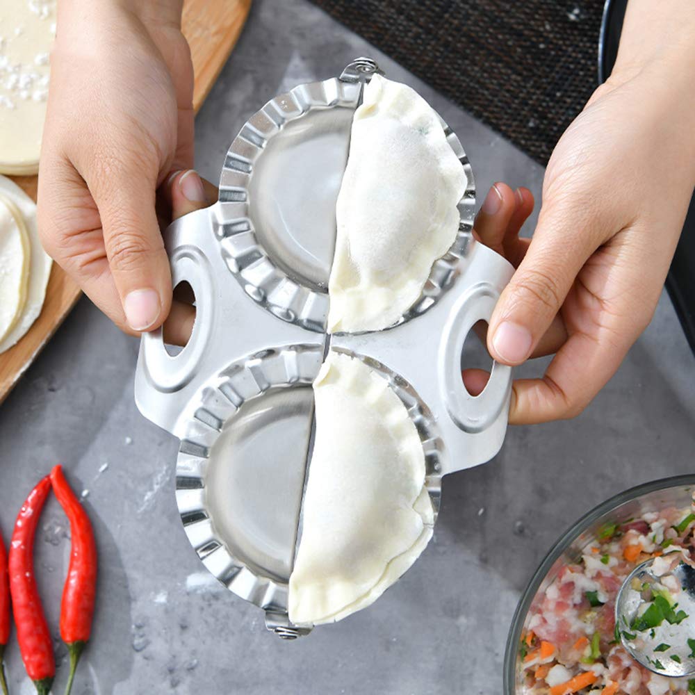 Premium Stainless Steel Dumpling Maker - Manual Ravioli, Gyoza, Pierogi Press Mold for Homemade Pasta & Pastry | Durable Kitchen Tool for Asian, Italian Cuisine | Perfect for Family Cooking, Meal Prep & Party Snacks
