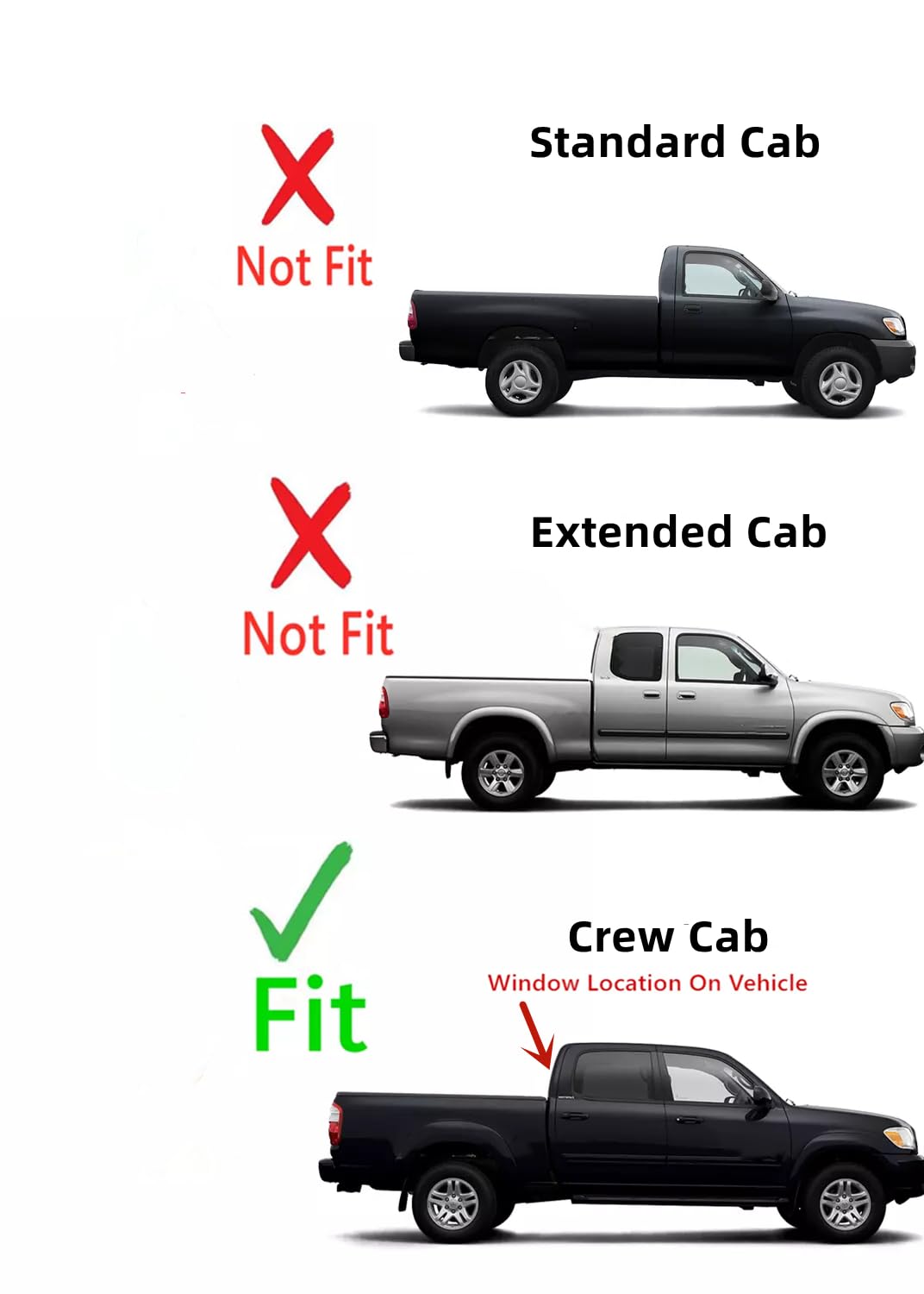 Heated Power Drop Down Back Window Glass for 2004-2006 Toyota Tundra Crew Cab 4-Door Pickup Truck - Defrost & Ventilation Upgrade for Winter Driving & Camping