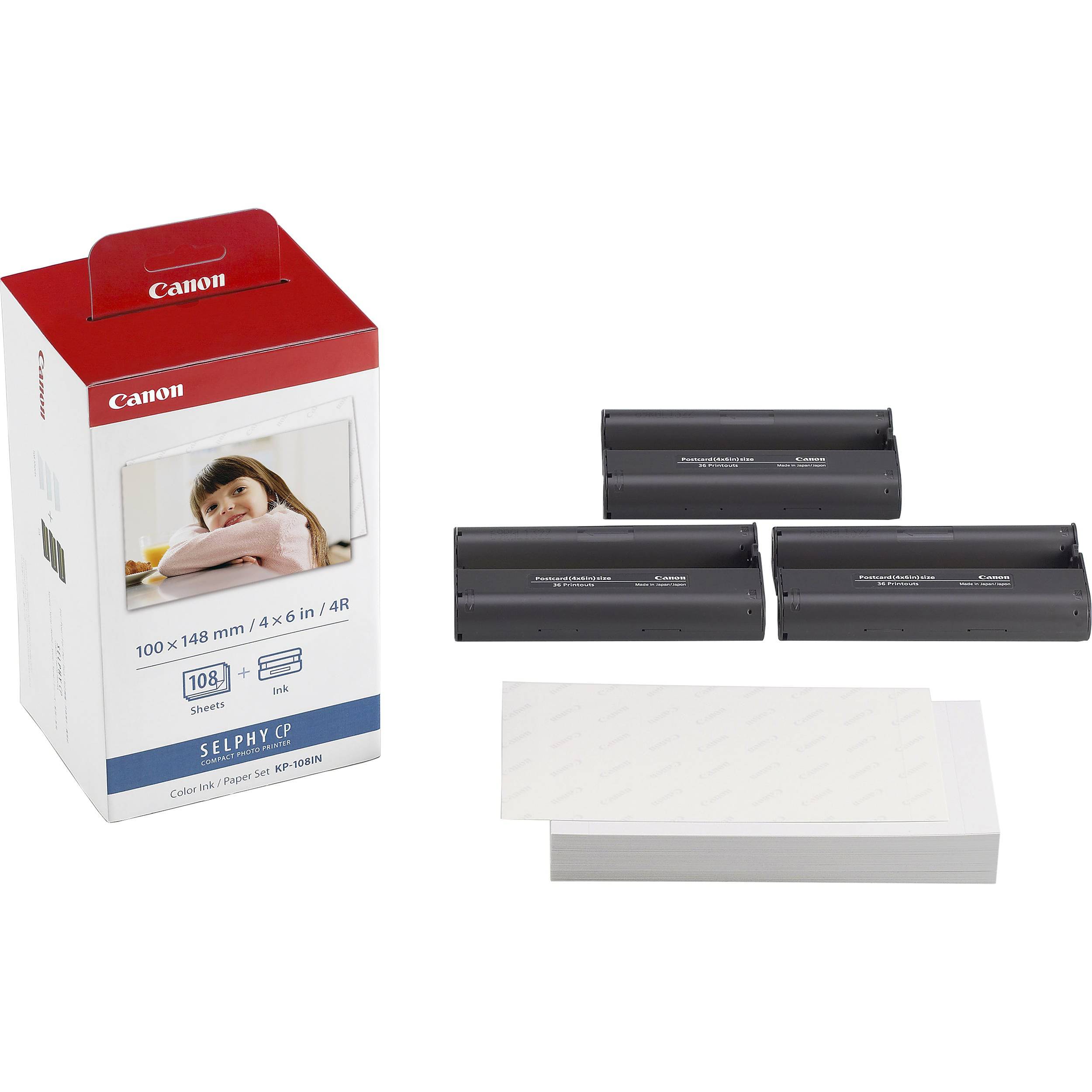 Canon KP-108IN Color Ink Cartridge & Photo Paper Combo Pack - High-Quality Printing for Photos, Documents, and Crafts | Perfect for Home, Office, and School Projects