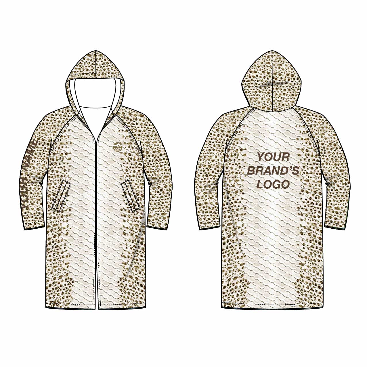 Leopard Shark Print Waterproof Adventure Parka Jacket for Men & Women - Outdoor Hiking, Camping, Fishing & Winter Sports