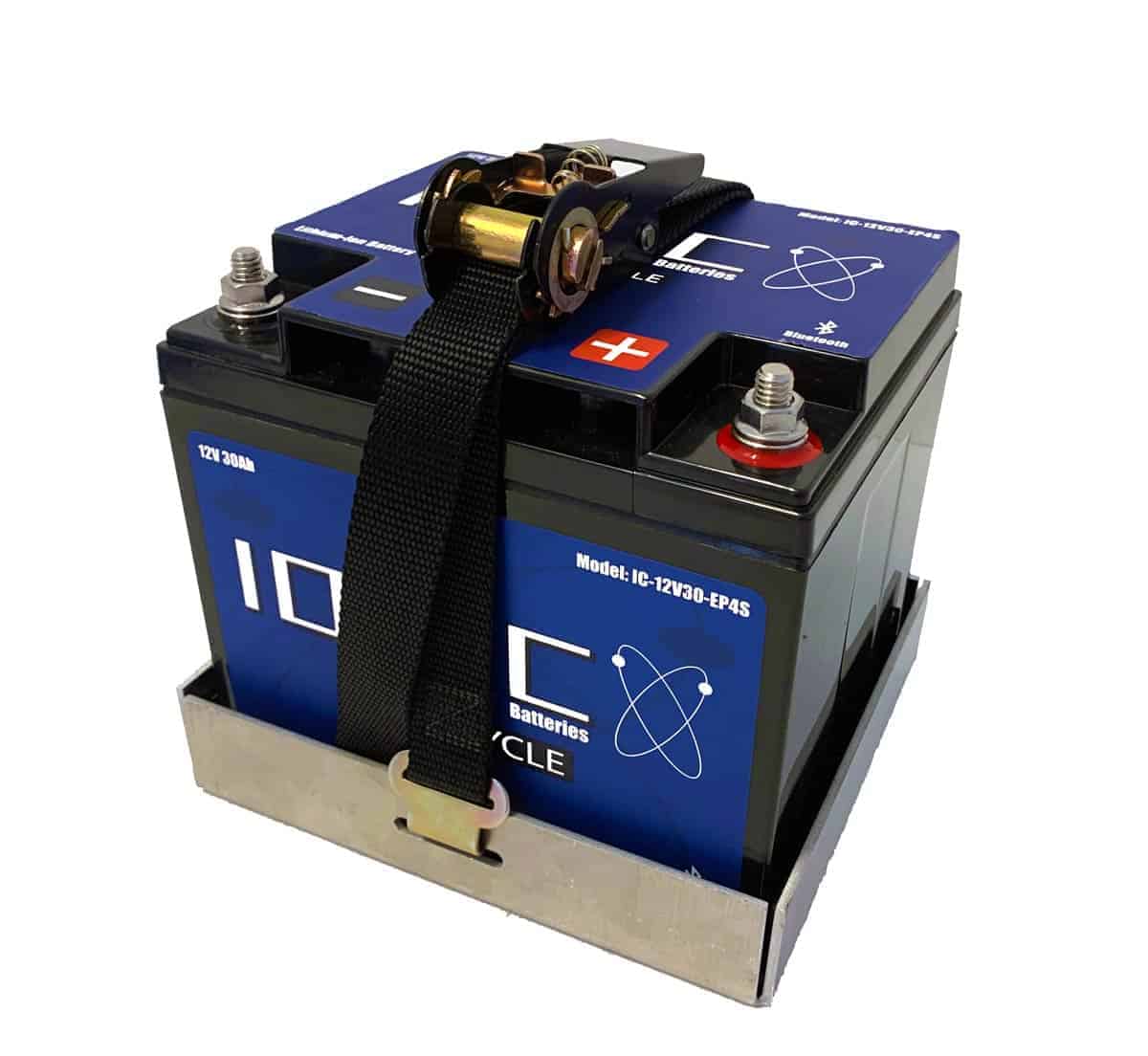 12V 50Ah Ionic Battery Tray - Heavy Duty Single Battery Holder for Marine, RV, Solar & Off-Grid Power Systems