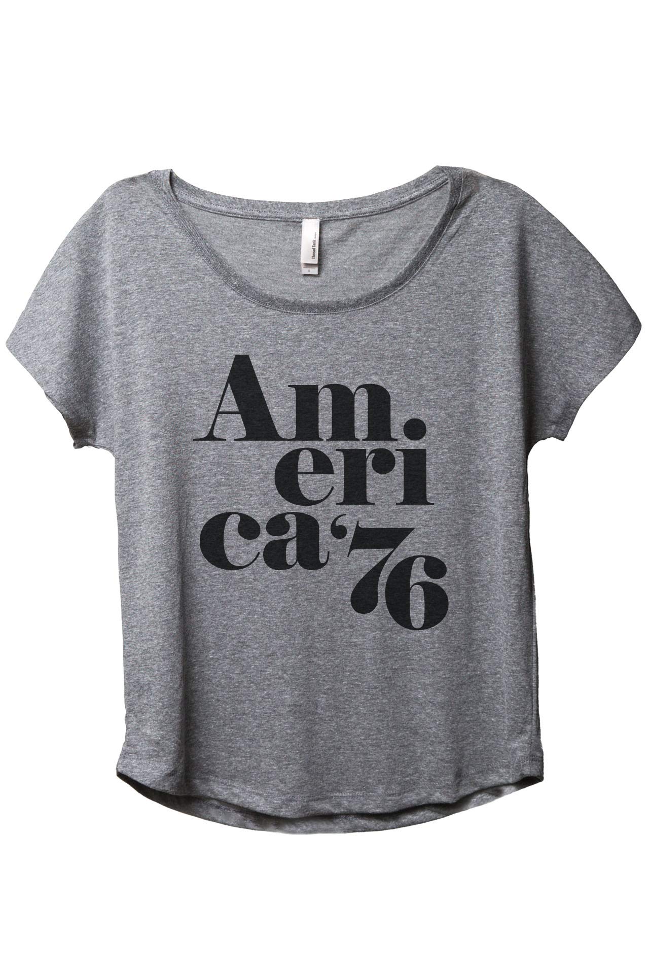 Thread Tank America Women's Fashion Slouchy Dolman T-Shirt Tee - Soft Casual Loose Fit Top for Everyday Wear, Lounge & Outfits