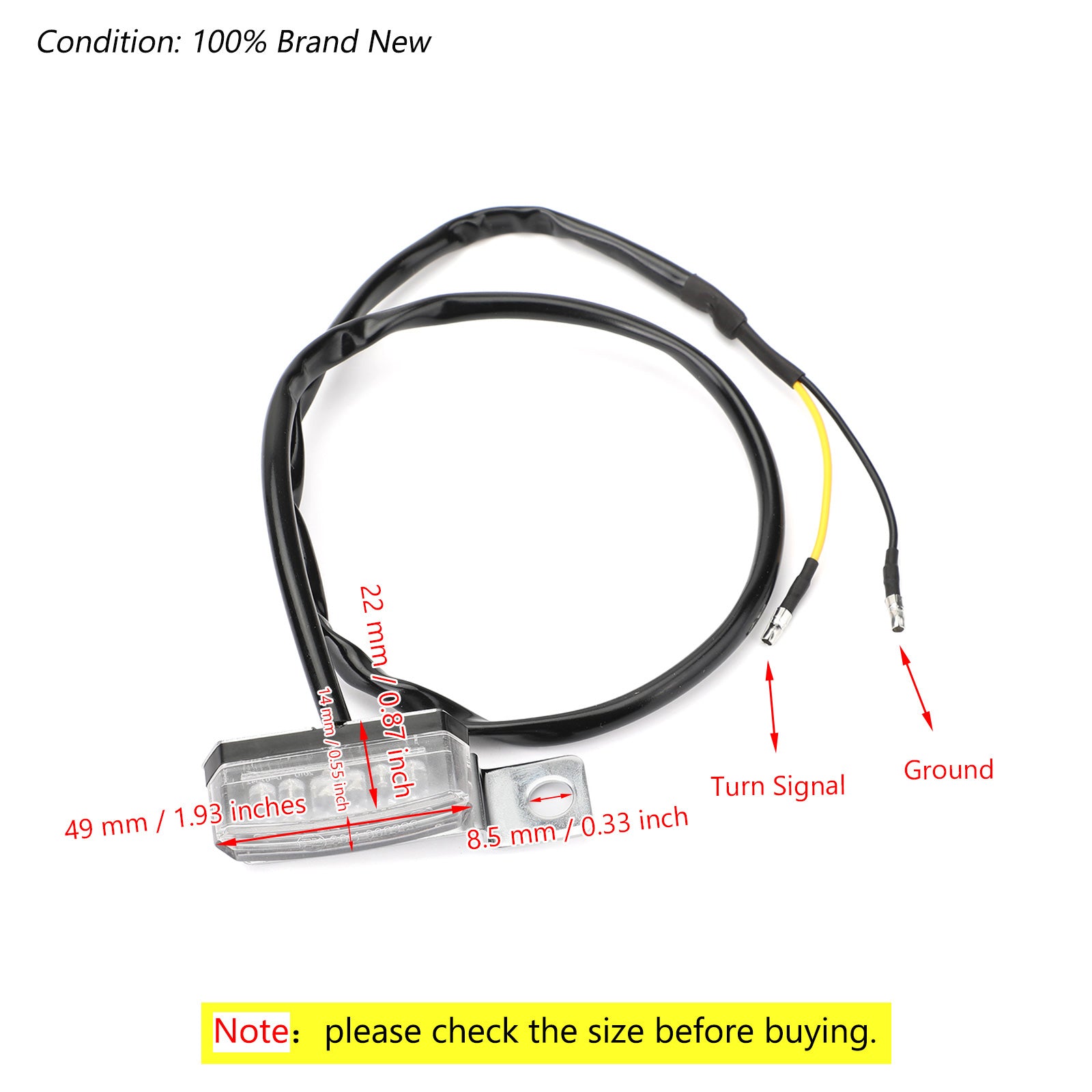 Universal Motorcycle LED Turn Signal Lights - Pair of Bright Front Indicator Lamps for Harley, Honda, Yamaha & More - Ideal for Night Riding and Safety Enhancement