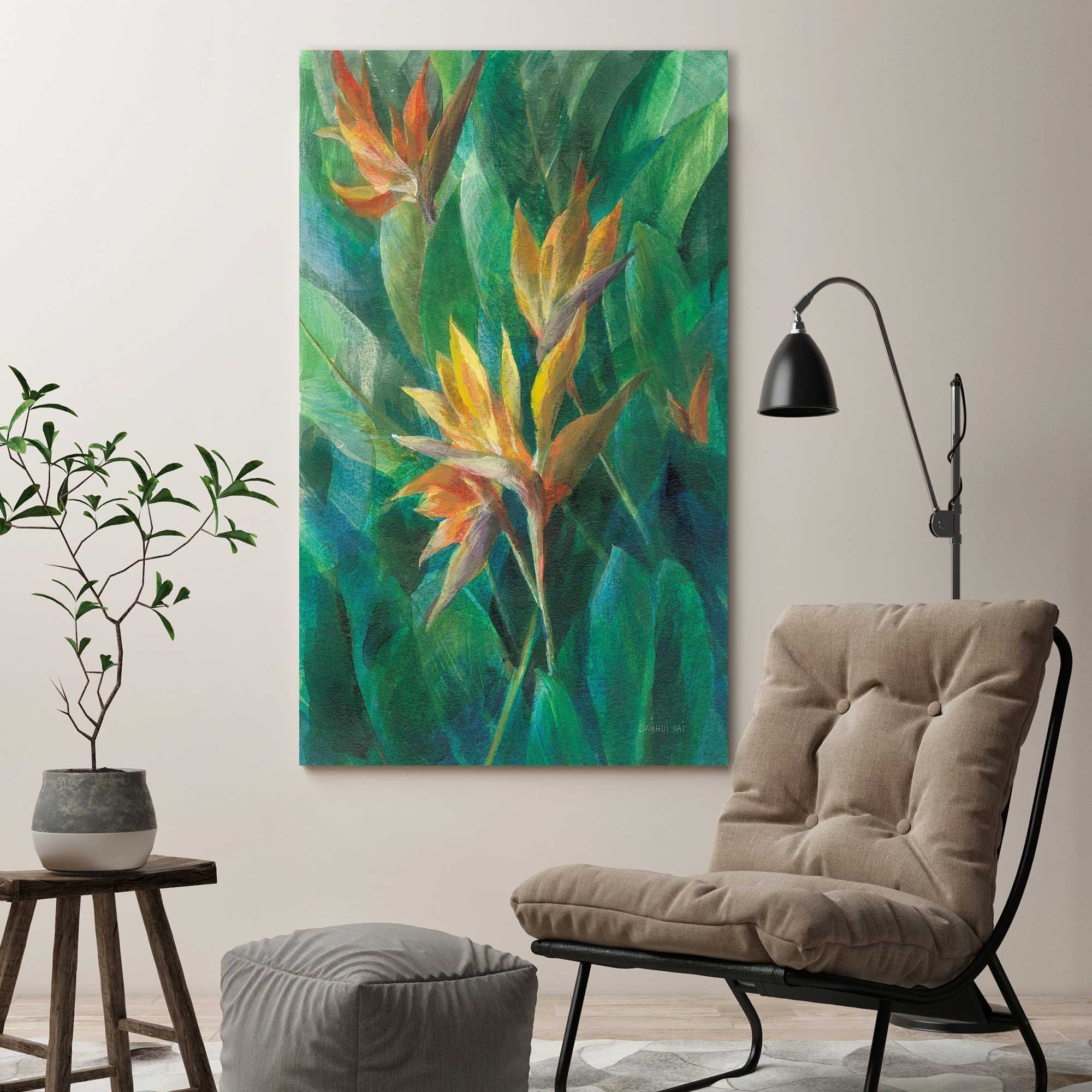 Exotic Bird of Paradise II Canvas Wall Art Print - Tropical Home Decor for Living Room, Bedroom & Office