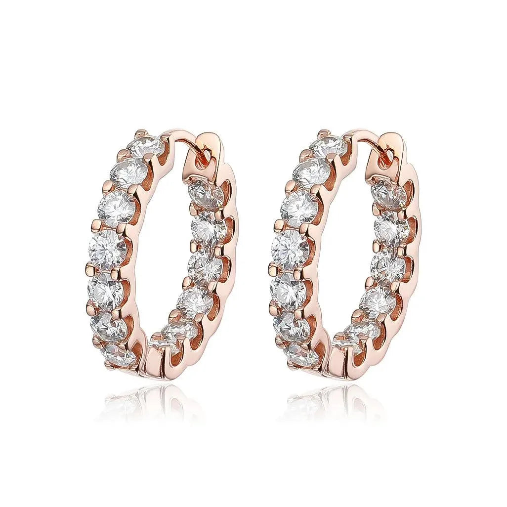 18K Gold Plated 2.6CT Moissanite Hoop Earrings for Women | 925 Sterling Silver Wedding & Party Jewelry | Elegant Gift for Anniversary, Bridal Shower & Special Occasions