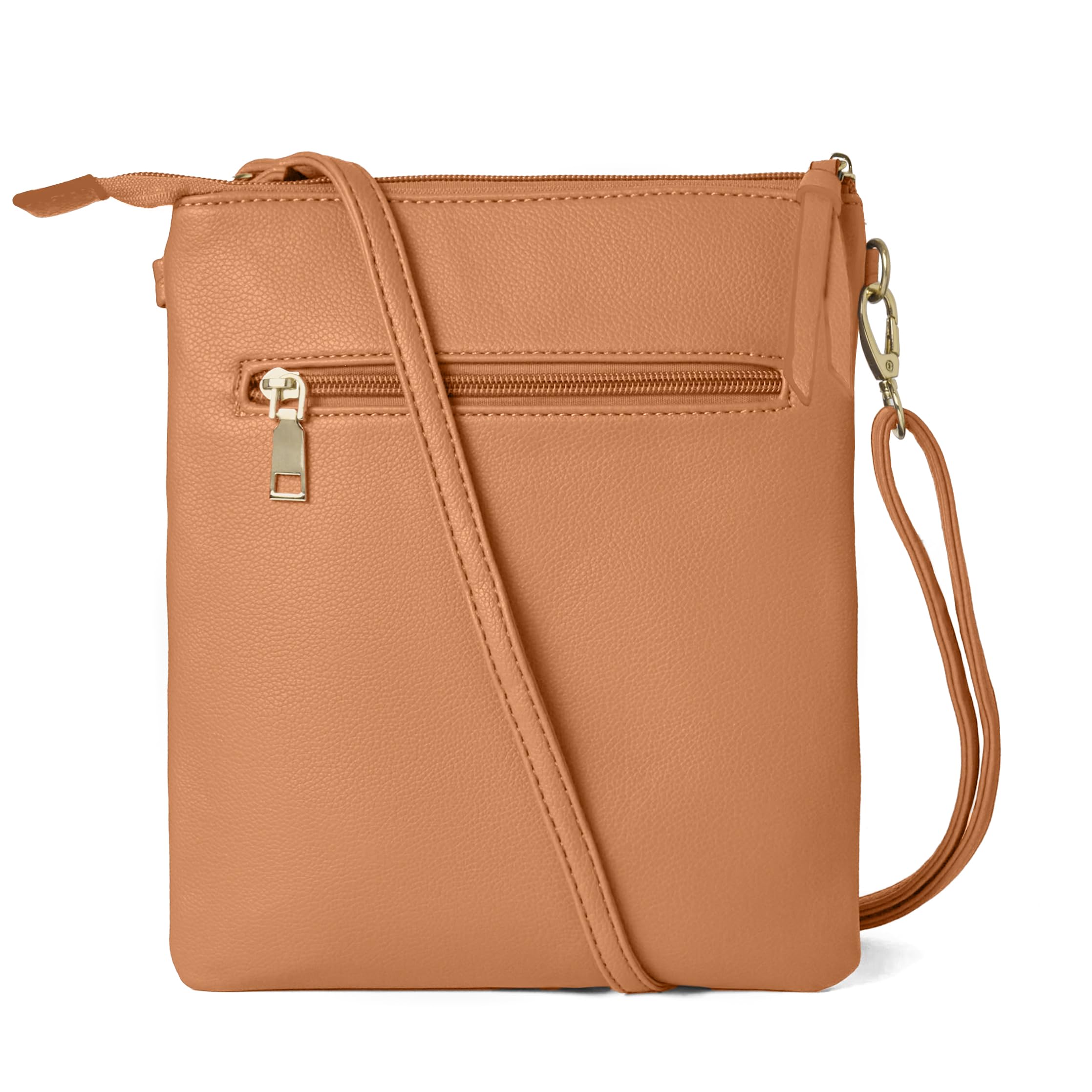 Stylish Women's Faux Leather Crossbody Bag by Woodland Leathers - Multiple Messenger Pockets with Gold-Tone Hardware | Perfect for Work, Travel & Everyday Use