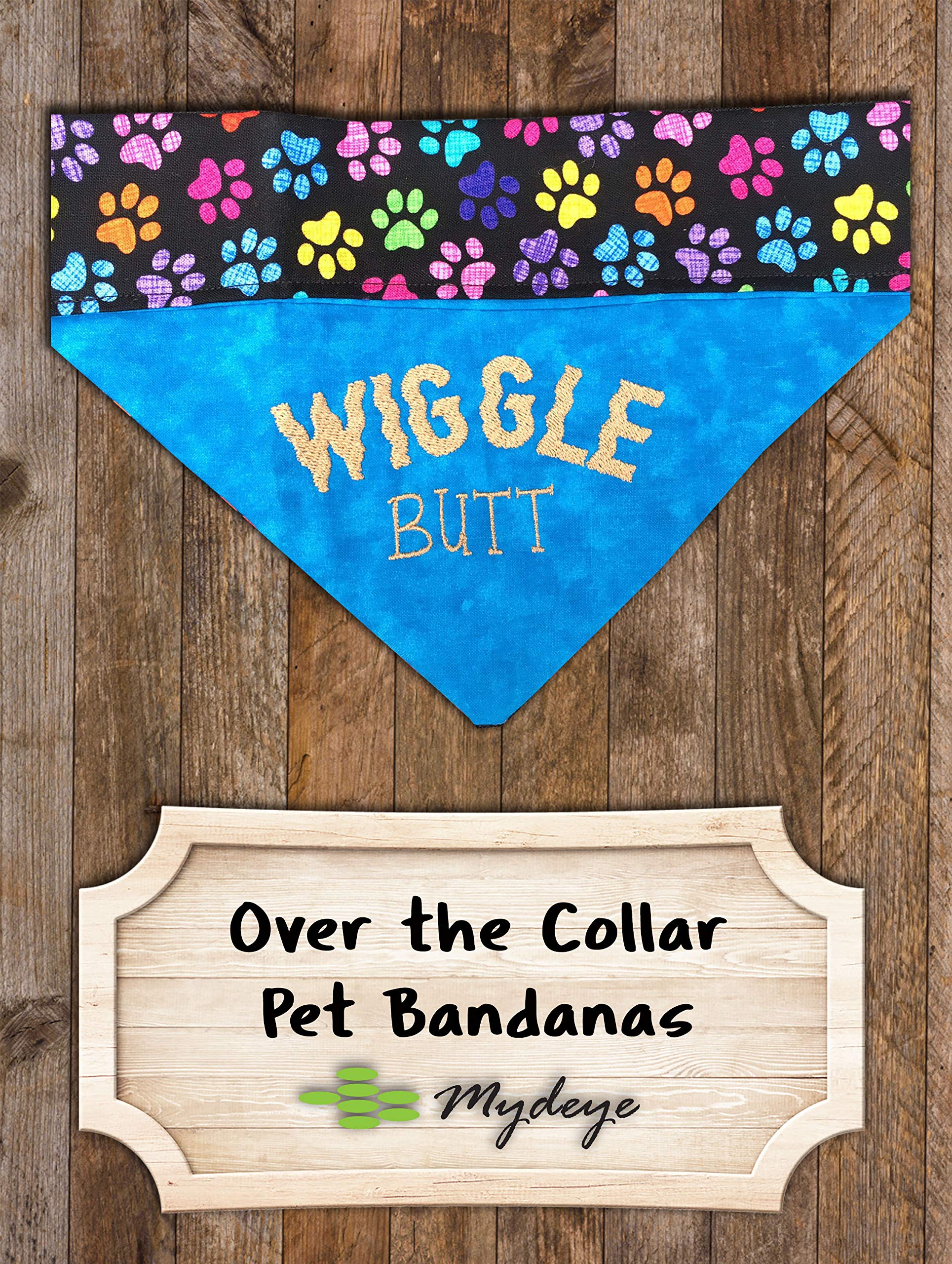 Funny Embroidered Personalized Dog Bandana - Wiggle Butt Bandana, Over-the-Collar Pet Accessory for Small Medium Large Dogs - Perfect for Walks, Parties & Photo Shoots