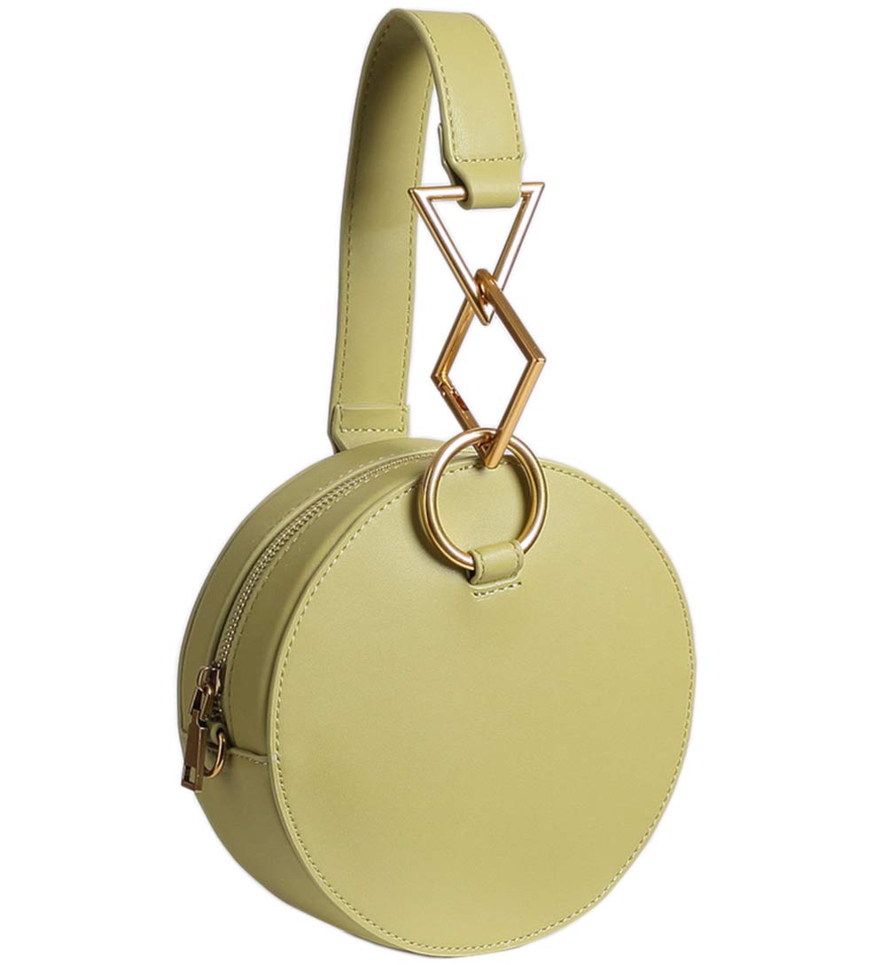 Genuine Leather Women's Round Crossbody Purse Handbag with Chain Strap - 4 Colors for Casual Outings, Shopping & Travel