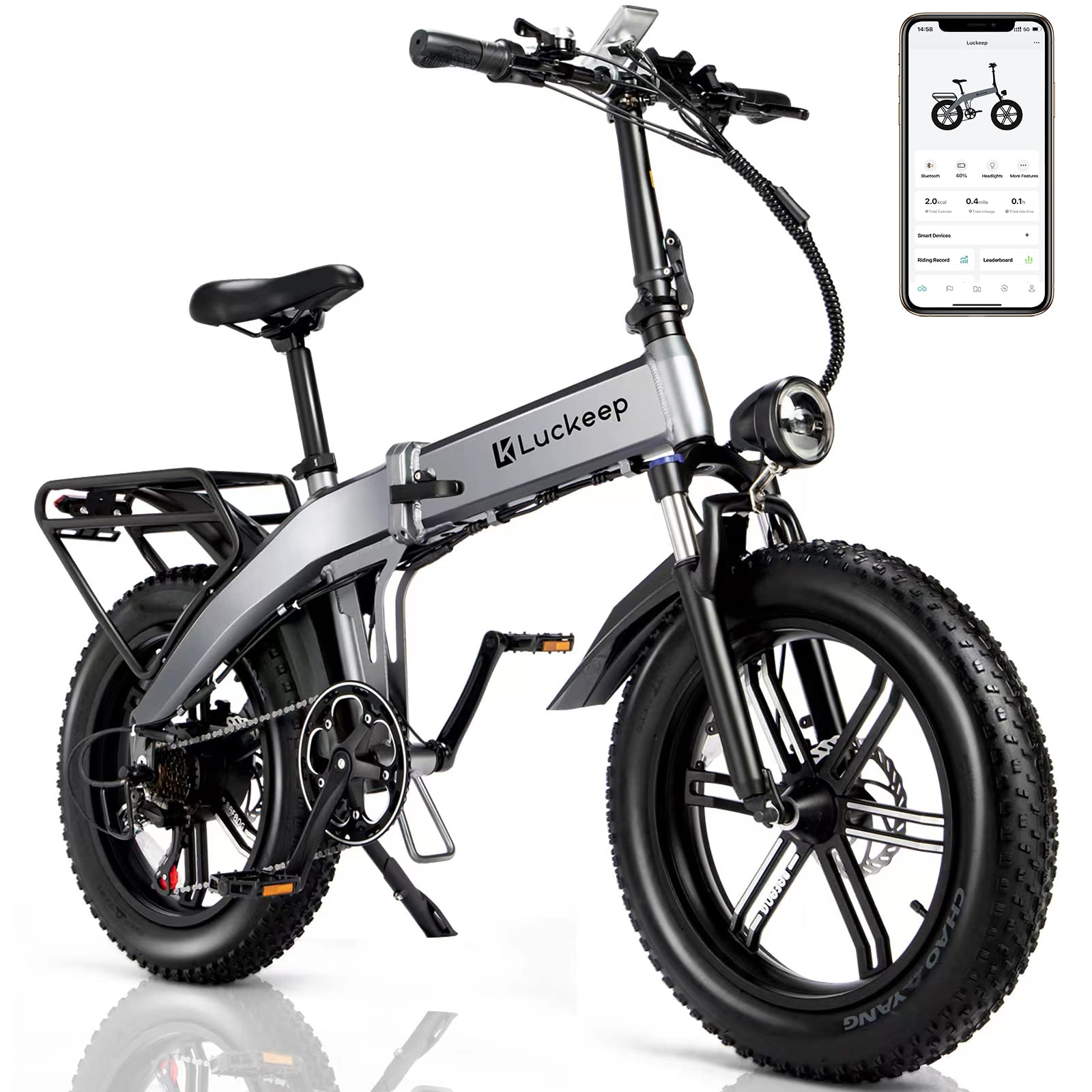 **1200W Peak Motor Electric Bike for Adults - 30MPH, 60 Miles Range, 48V 15AH (720WH) Battery, 20