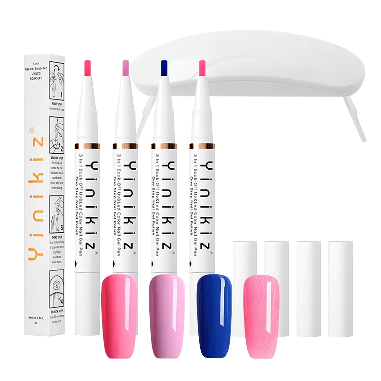 Shiusina 4ml Nail Polish Pen - No Wipe Top Coat, Base Coat & Sealer Gel for Creative Nail Art | Perfect for Acrylic Powder & Liquid Application | Salon Quality DIY Manicure at Home