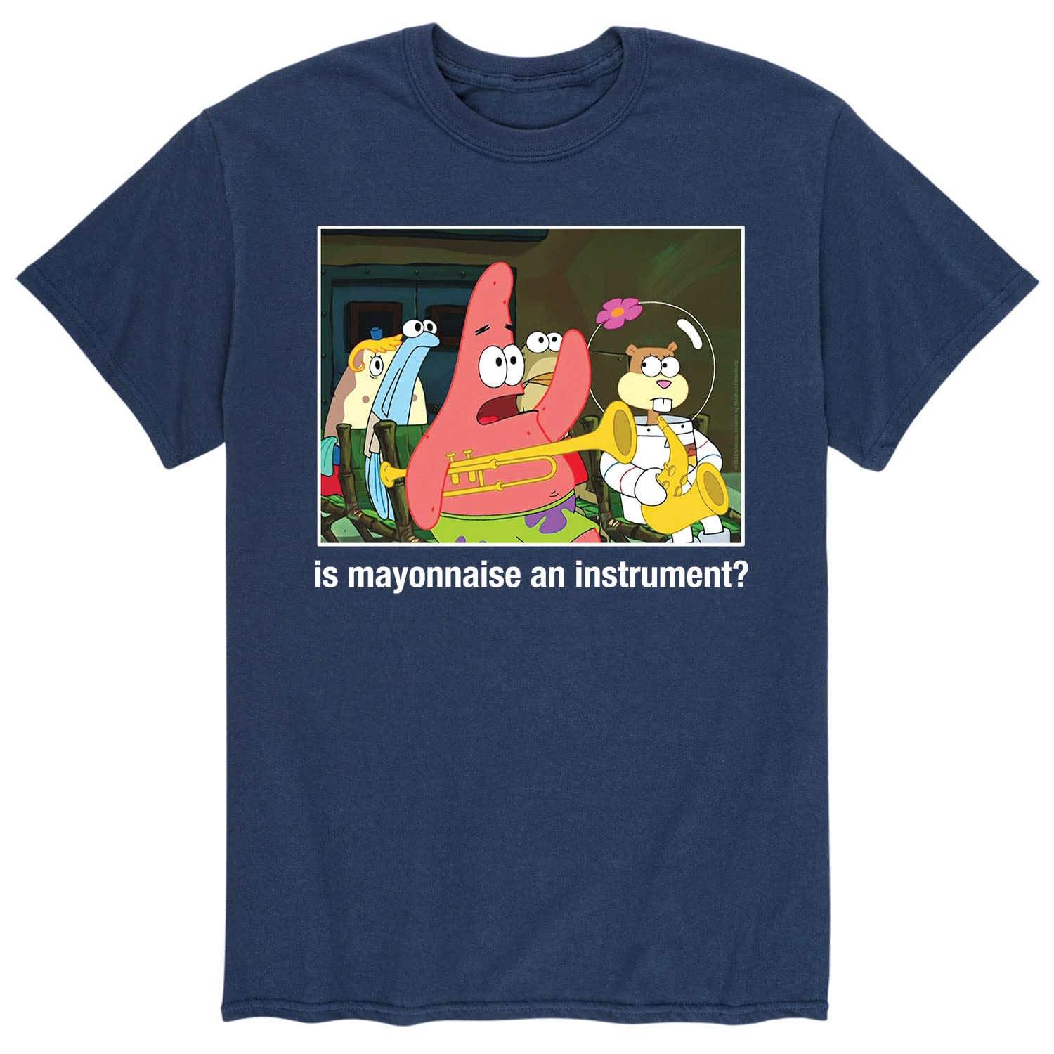 Spongebob Squarepants Bubble Bowl Super Band Graphic T-Shirt for Men - Funny Cartoon Short Sleeve Tee - Casual Wear & Cosplay Costume