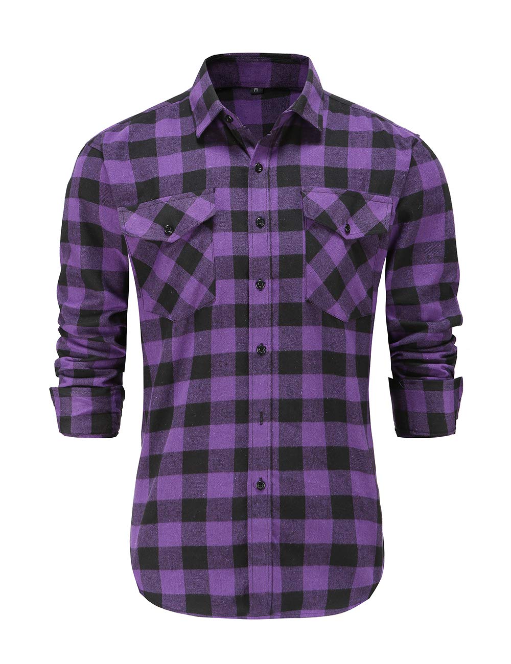 **Men's Flannel Shirt Long Sleeve Plaid Button Down Shirt for Men - Soft & Comfortable Casual Wear for Outdoor, Camping & Fall Fashion**