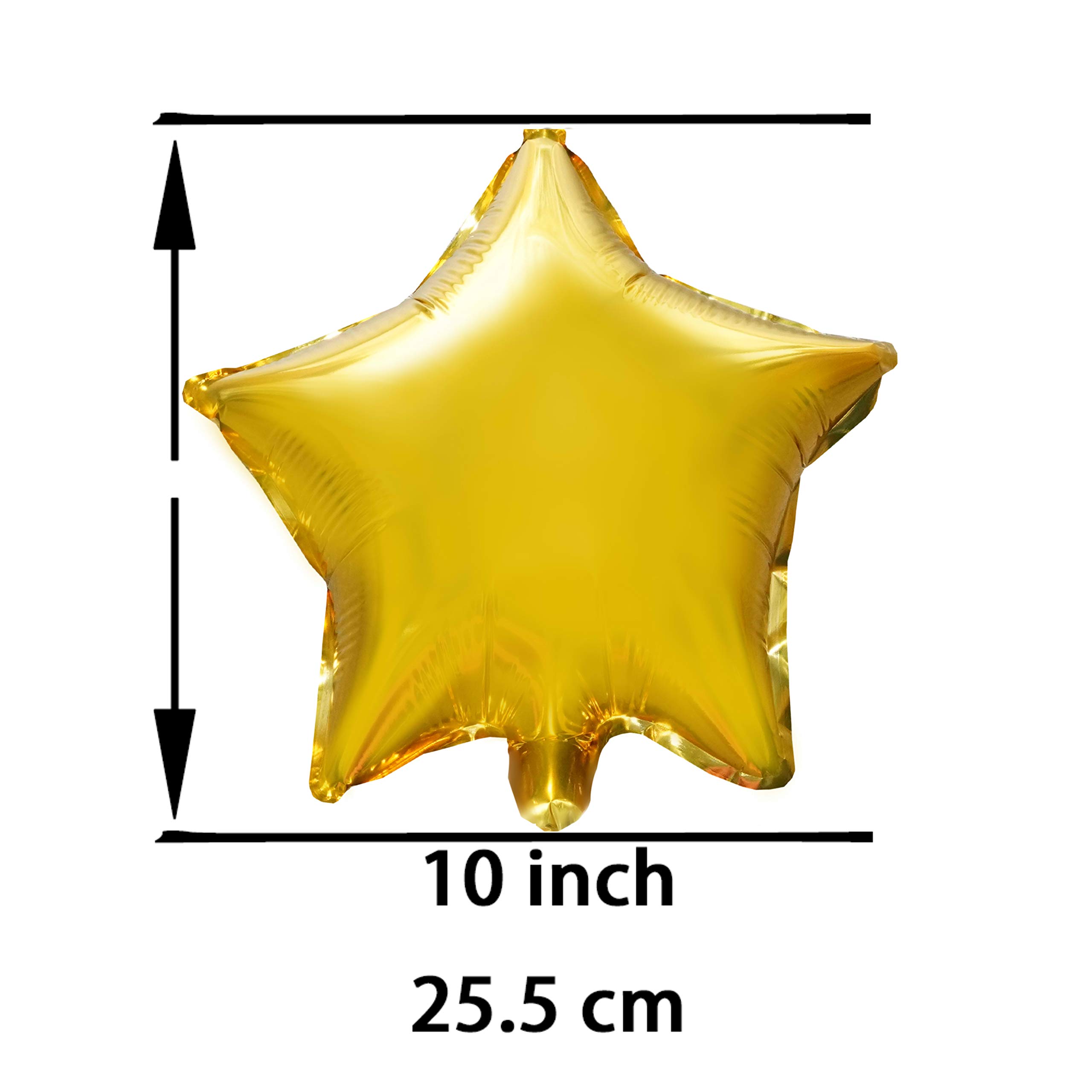 10 Inch Gold Star Foil Mylar Balloons - 50 Pack for Birthday, Baby Shower, Wedding, Graduation & New Year Party Decorations | Twinkle Little Stars Helium Balloons for Indoor & Outdoor Celebrations
