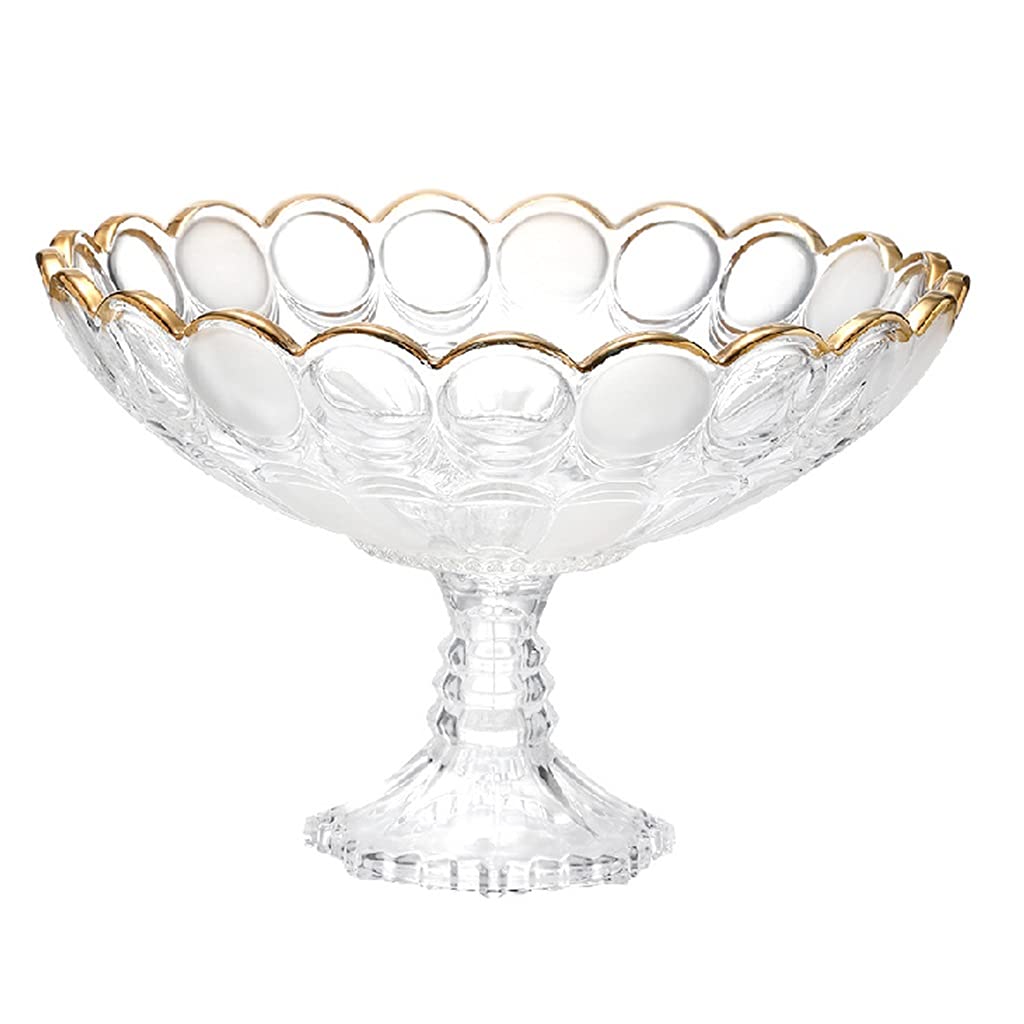 Crystal Glass Fruit Plate - Elegant Candy Dish & Snack Tray for Fruits, Vegetables, Bread | Perfect for Living Room, Tea Table, Wedding Decor & Party Serving