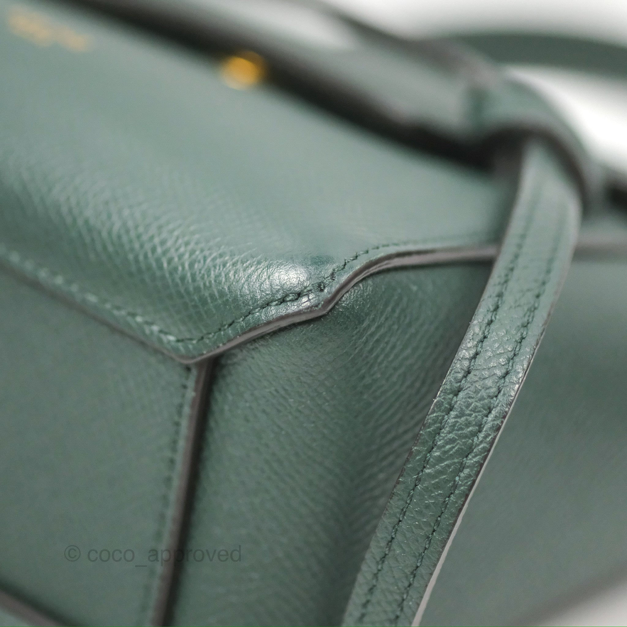 Celine Pico Belt Bag in Amazone Green Grained Calfskin with Gold Hardware - Perfect for Everyday Use, Travel & Fashion Accessories