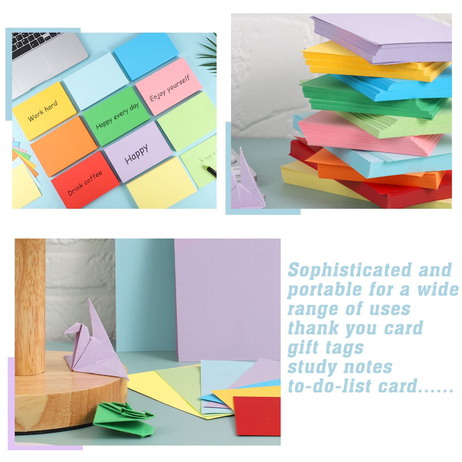600-Piece Colored Index Cards 4x6 Inch - Blank Flash Cards for Studying, School & Office Supplies - Perfect for Note-Taking, Memorization & Organization