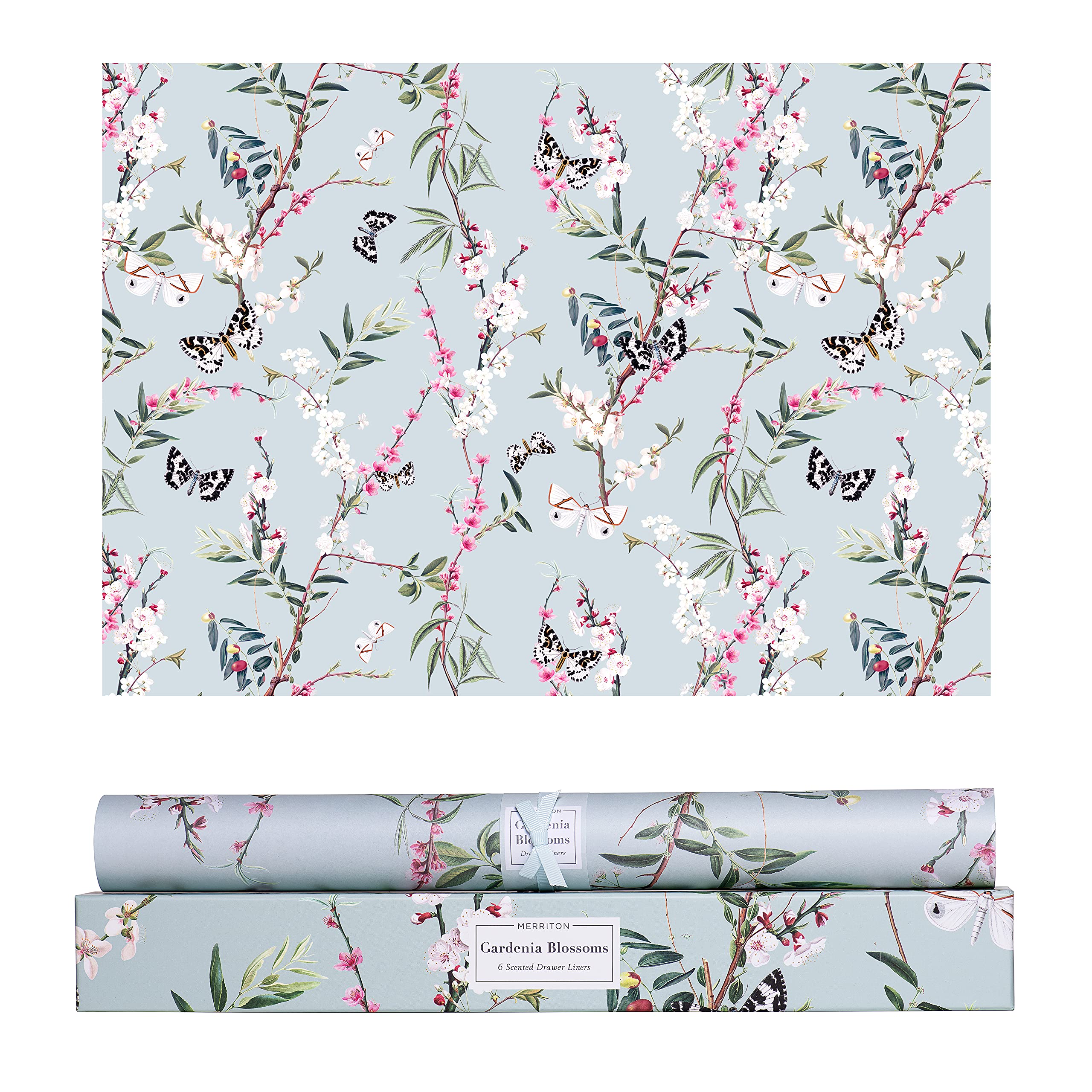 Fragrant Drawer Liners - Scented Non-Adhesive Shelf Liners for Dressers, Cabinets, Linen Closets & Kitchen Storage | Fresh Gardenia Blossom Scent | Perfect for Organizing & Refreshing Clothes, Towels & Home Spaces