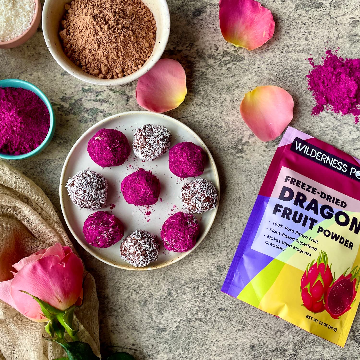 Organic Freeze Dried Dragon Fruit Powder (Pitahaya) - 5lb Bulk Pack - Natural Superfood for Smoothies, Baking & Healthy Snacks - Vegan, Gluten-Free, Non-GMO - Perfect for Smoothie Bowls, Yogurt Toppings & Energy Bars
