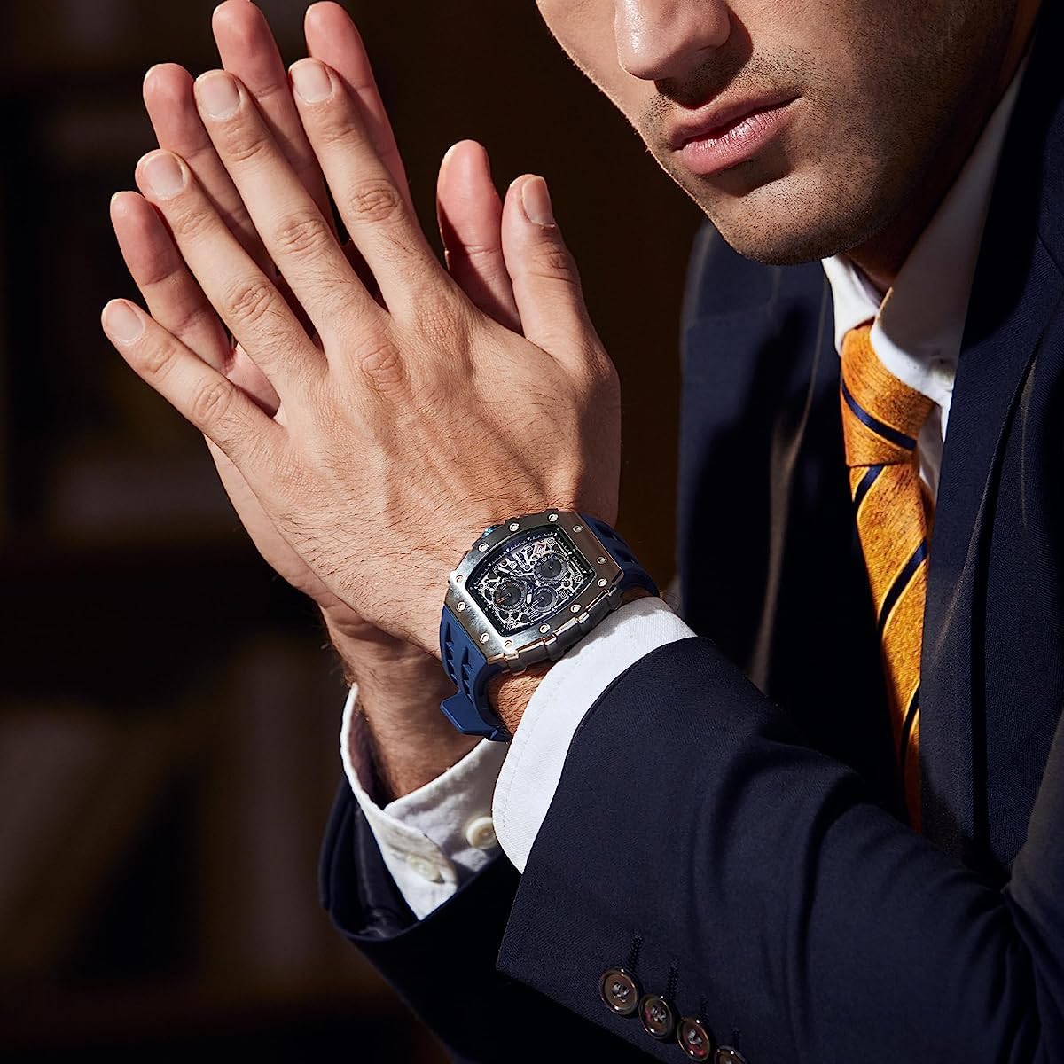 Luxury Men's Chronograph Watch - 50M Waterproof, Luminous, Date Display, Japanese Quartz Movement, Sapphire Crystal, Silicone Strap - Fashion Sport Watch for Men | Perfect for Business, Casual Wear & Outdoor Activities | Great Gift for Birthdays, Anniversaries & Special Occasions