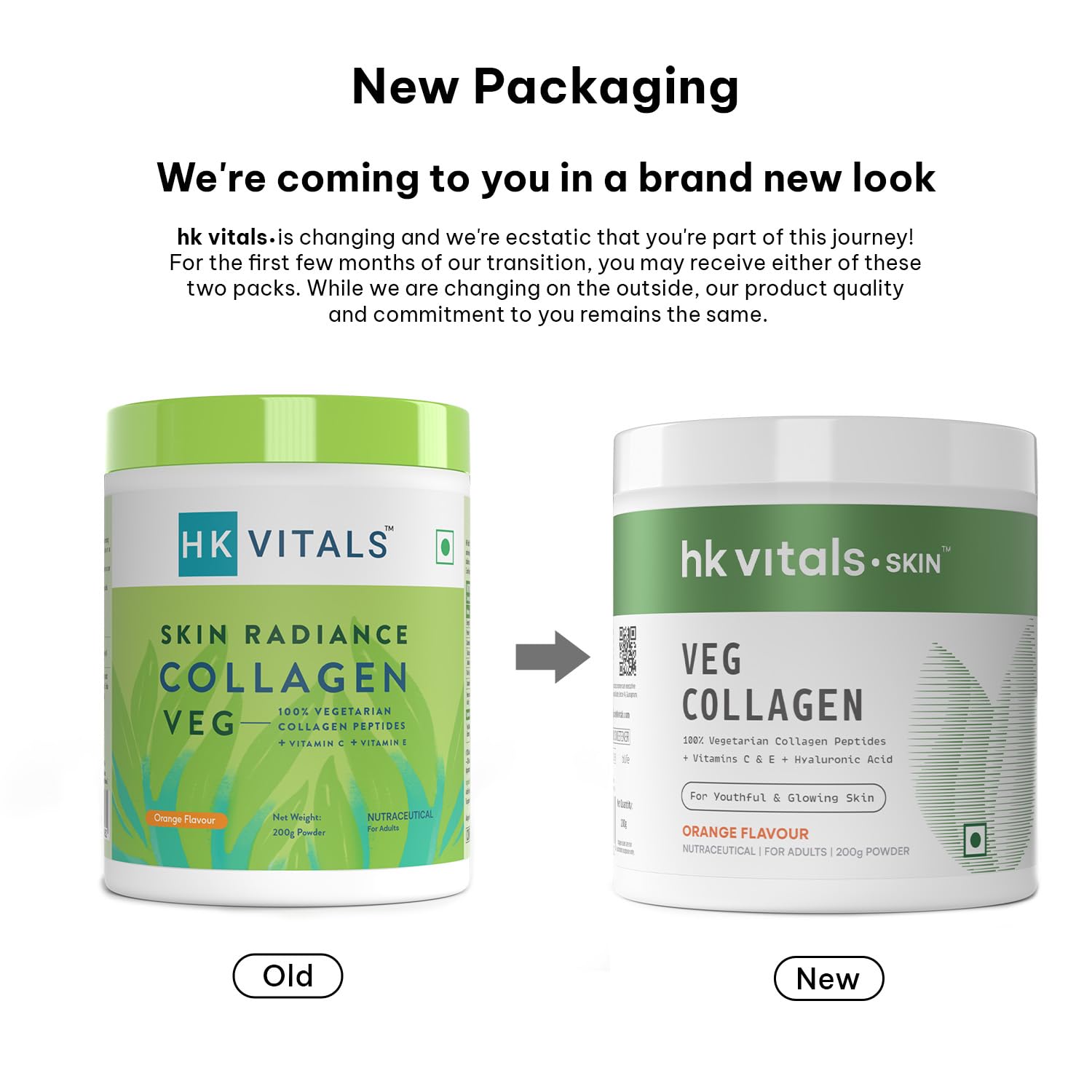 HealthKart HK Vitals Vegan Collagen Supplement (Orange Flavor, 200g) - Biotin, Vitamin C, E & Hyaluronic Acid for Glowing Skin, Strong Hair & Nails | Daily Beauty Boost for Women & Men | Perfect for Anti-Aging & Skin Hydration