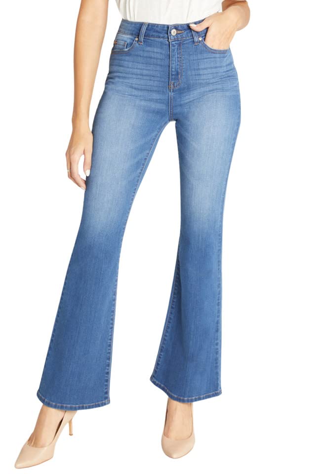 Women's Bootcut Denim Jeans - High Rise Flare Pants for Casual & Office Wear