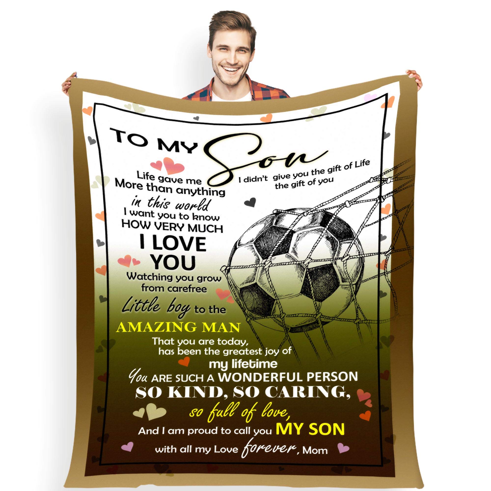 Premium Soft Fleece Blanket for Boys - Soccer Themed Gift with Inspirational Quotes | Perfect for Birthday, Children's Day & Christmas | Cozy Throw Blanket for Kids' Room, Game Nights & Snuggling